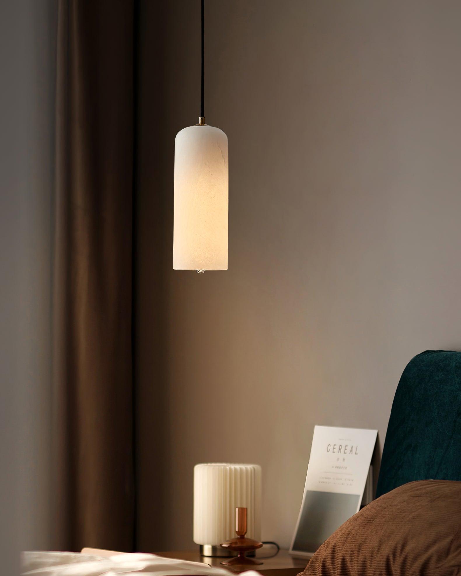 Zashayra Cylindrical Alabaster Pendant Light - Blowlighting