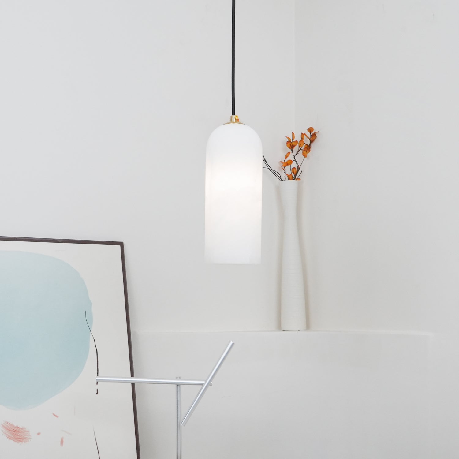 Zashayra Cylindrical Alabaster Pendant Light - Blowlighting