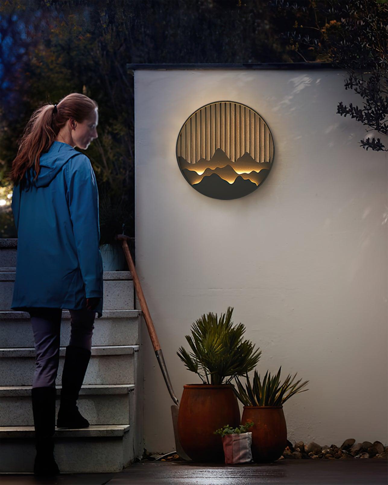 Mountain Wall Lamp Outdoor Circular Silhouette - Letslighting