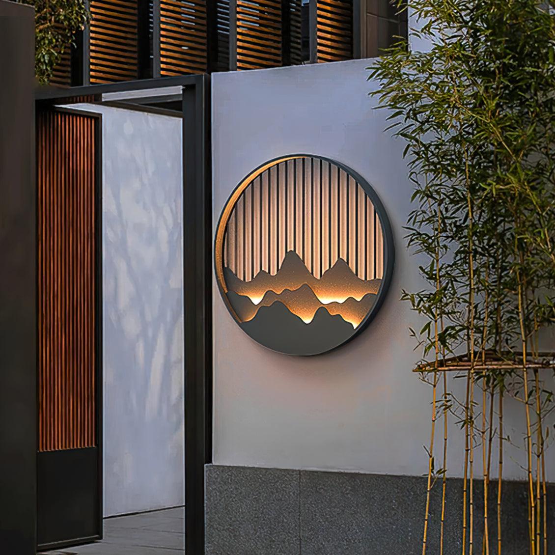 Mountain Wall Lamp Outdoor Circular Silhouette - Letslighting