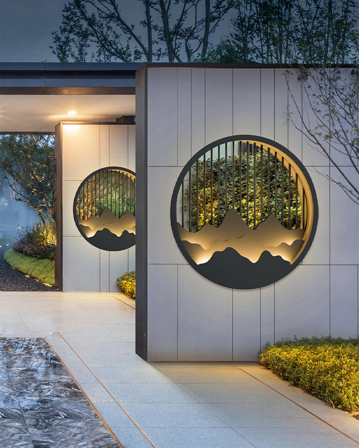 Mountain Wall Lamp Outdoor Circular Silhouette - Letslighting