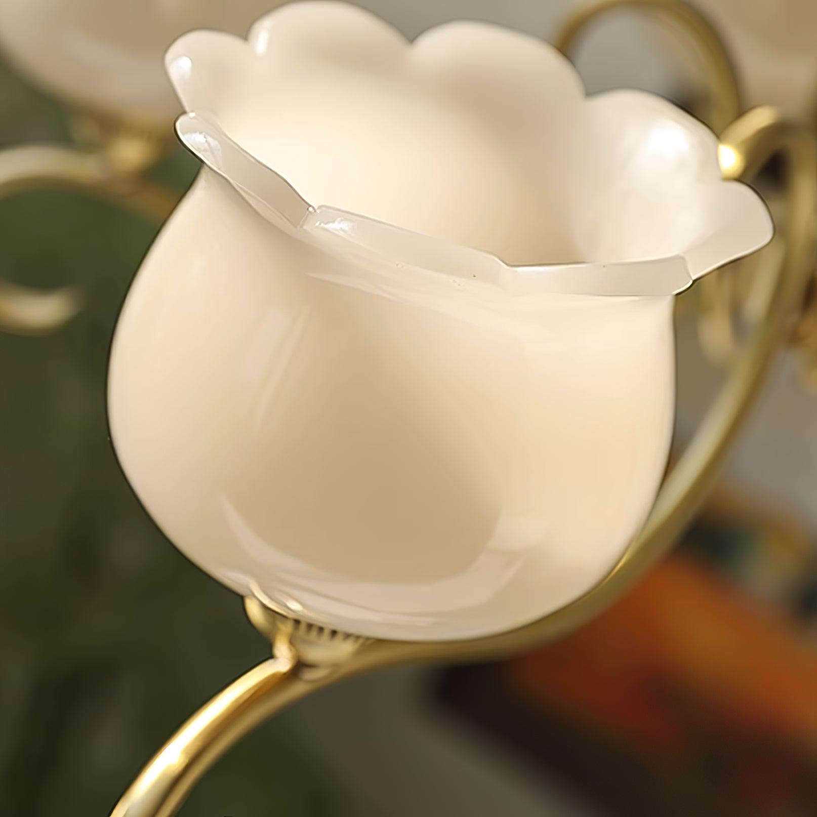 Mullan Chandelier Brass Resin White Gold - Letslighting