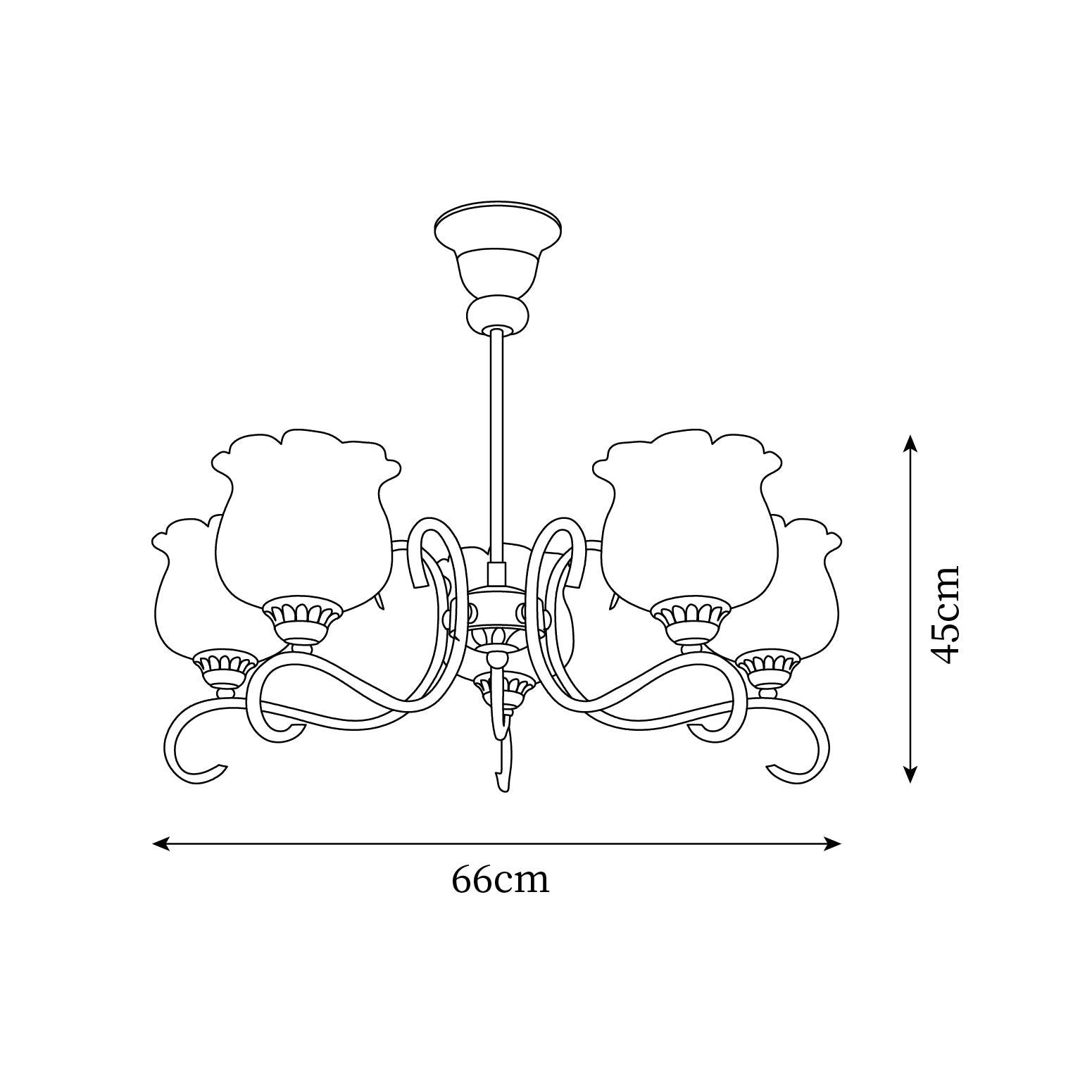 Mullan Chandelier Brass Resin Shades Floral Sculptural - Letslighting
