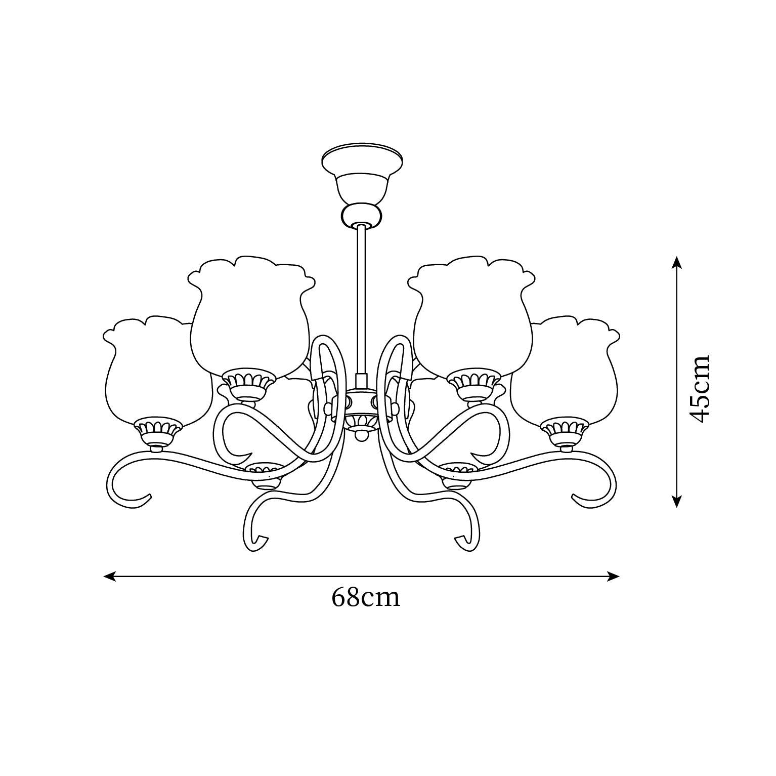 Mullan Chandelier Brass Resin Shades Floral Sculptural - Letslighting