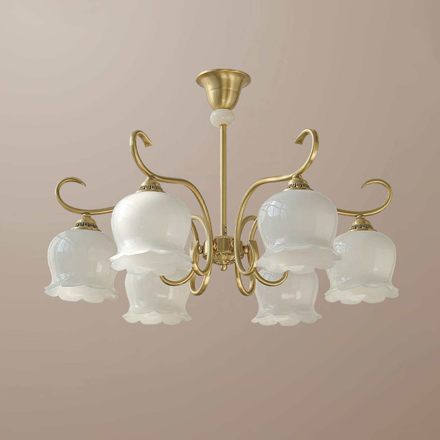 Mullan Chandelier Brass Resin White Gold - Letslighting