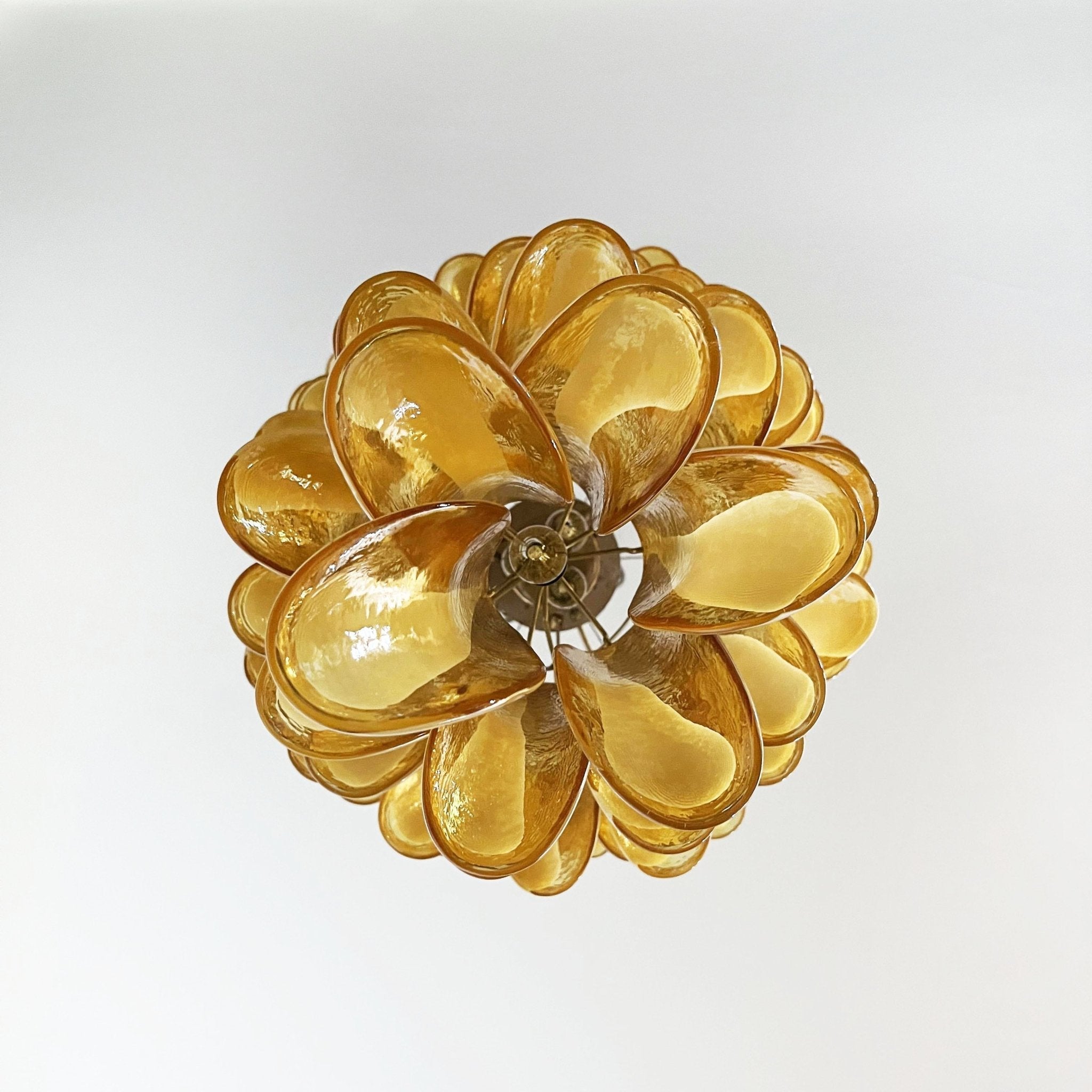 Aurora Chandelier Amber White Murano Spiral Petals - Letslighting