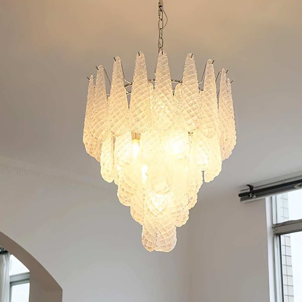 Aurora Chandelier Clear Droplets Murano Glass Waterfall Diamond - Letslighting