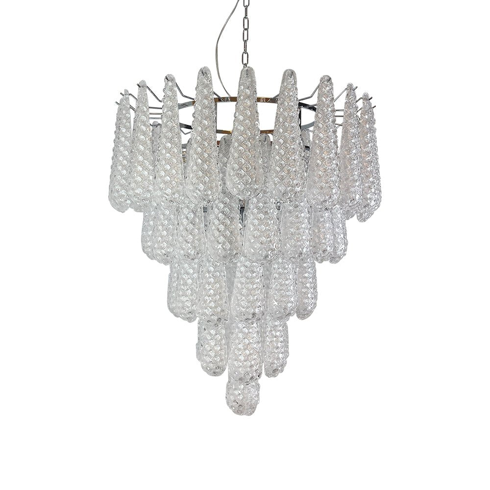 Aurora Chandelier Clear Droplets Murano Glass Waterfall Diamond - Letslighting