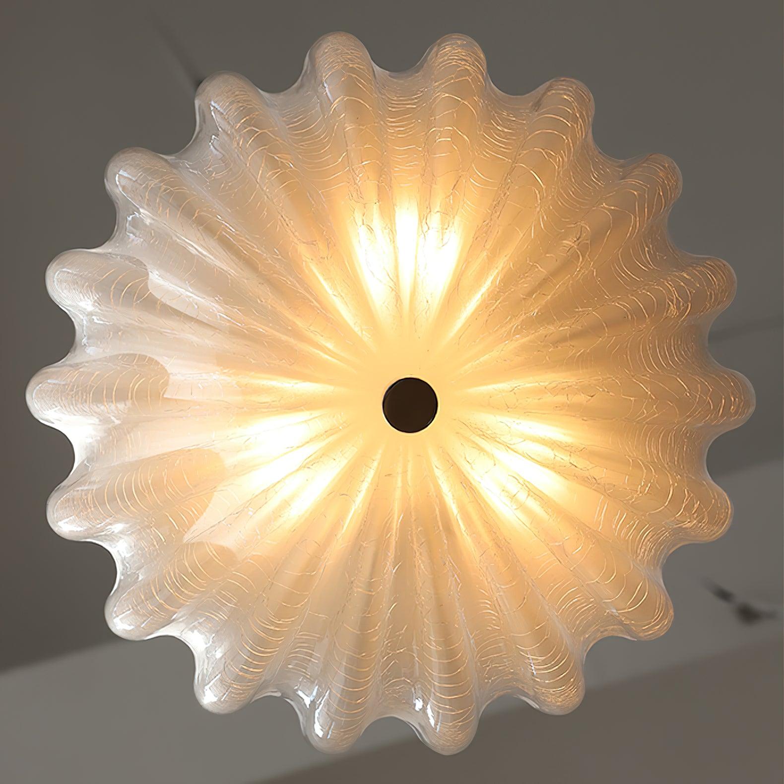 Aurora Ceiling Lamp Murano Blown Glass Shell Inspired - Blowlighting