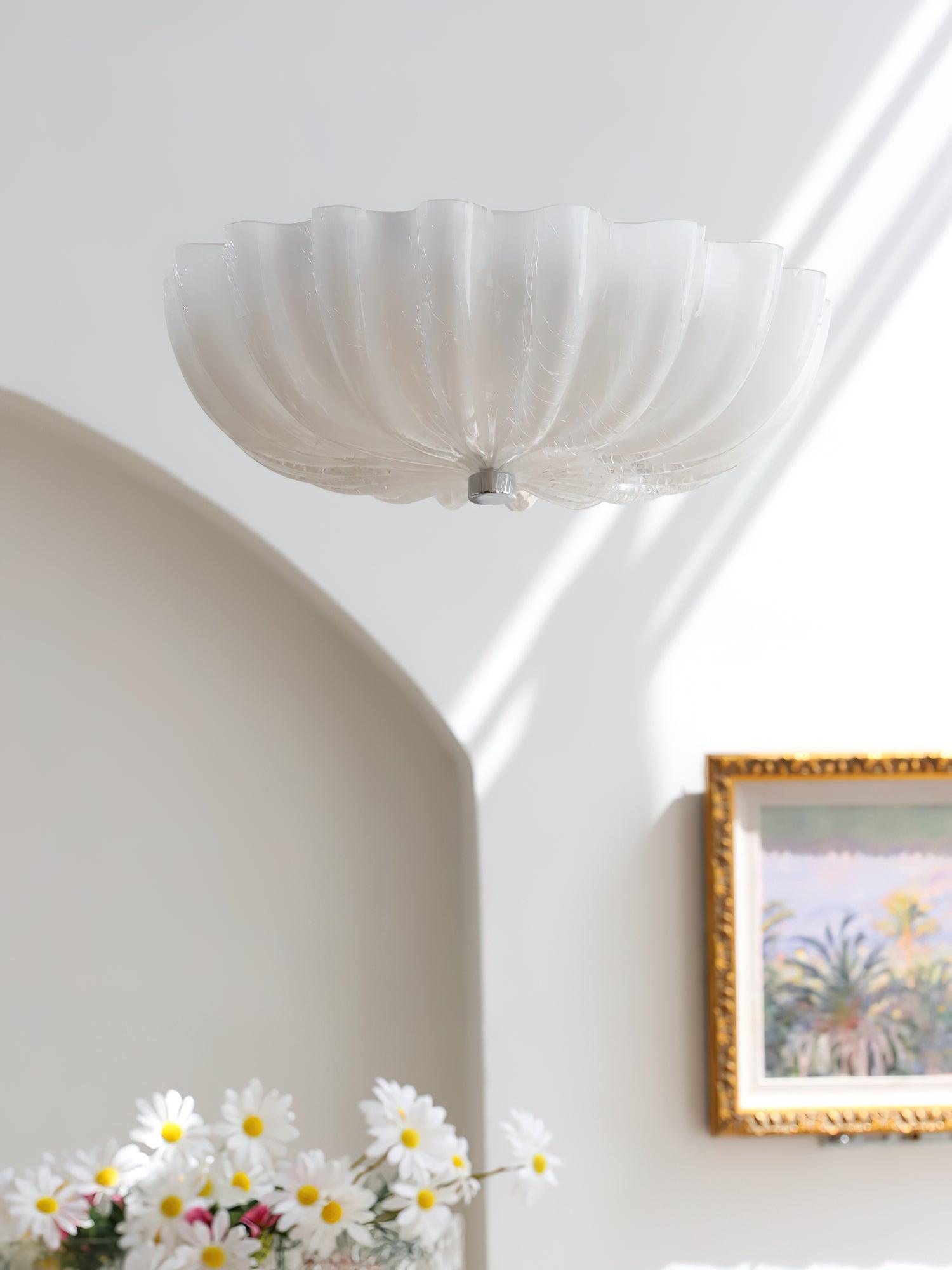 Aurora Ceiling Lamp Murano Blown Glass Shell Inspired - Blowlighting