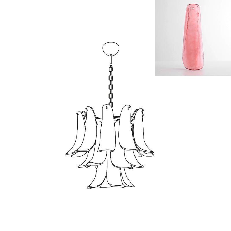 Aurora Chandelier Murano Glass Petals Vintage - Blowlighting