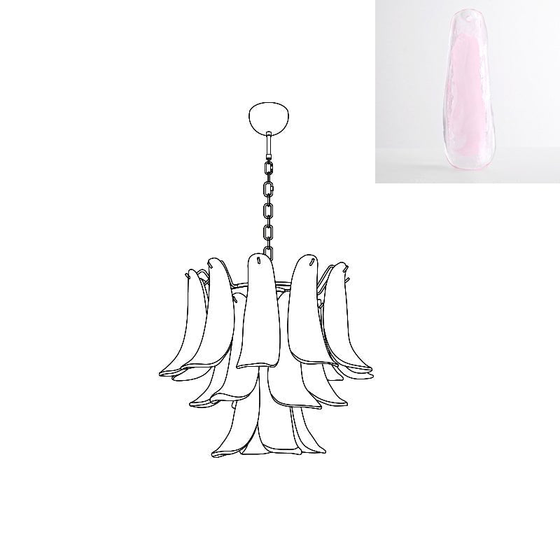 Aurora Chandelier Murano Glass Petals Vintage - Blowlighting