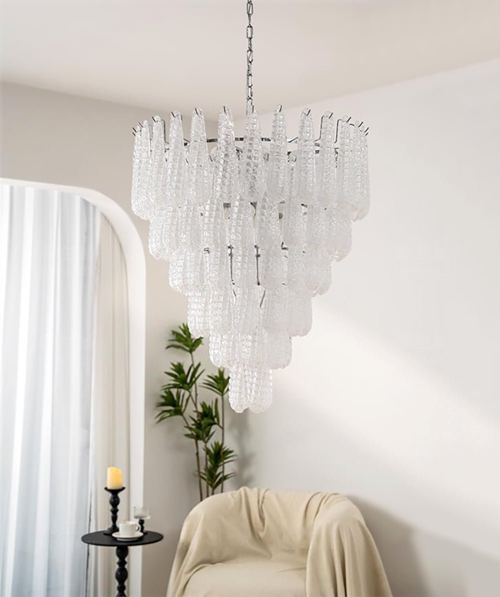 Aurora Chandelier Pinecone Murano Glass Textured Luxury - Letslighting