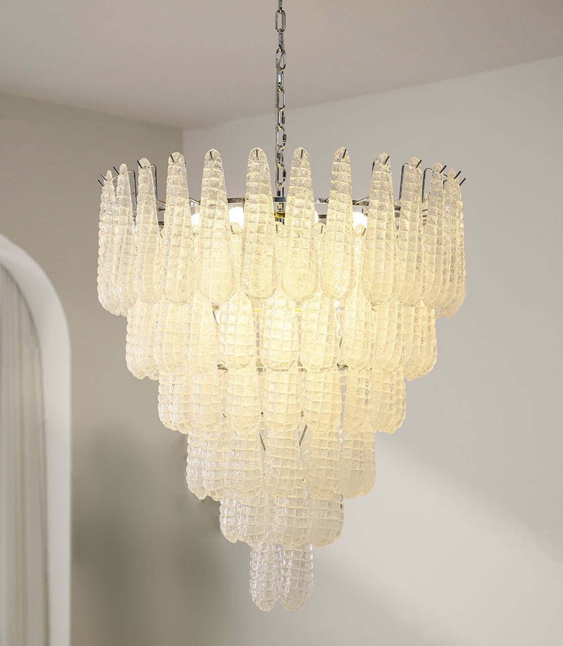 Aurora Chandelier Pinecone Murano Glass Textured Luxury - Letslighting