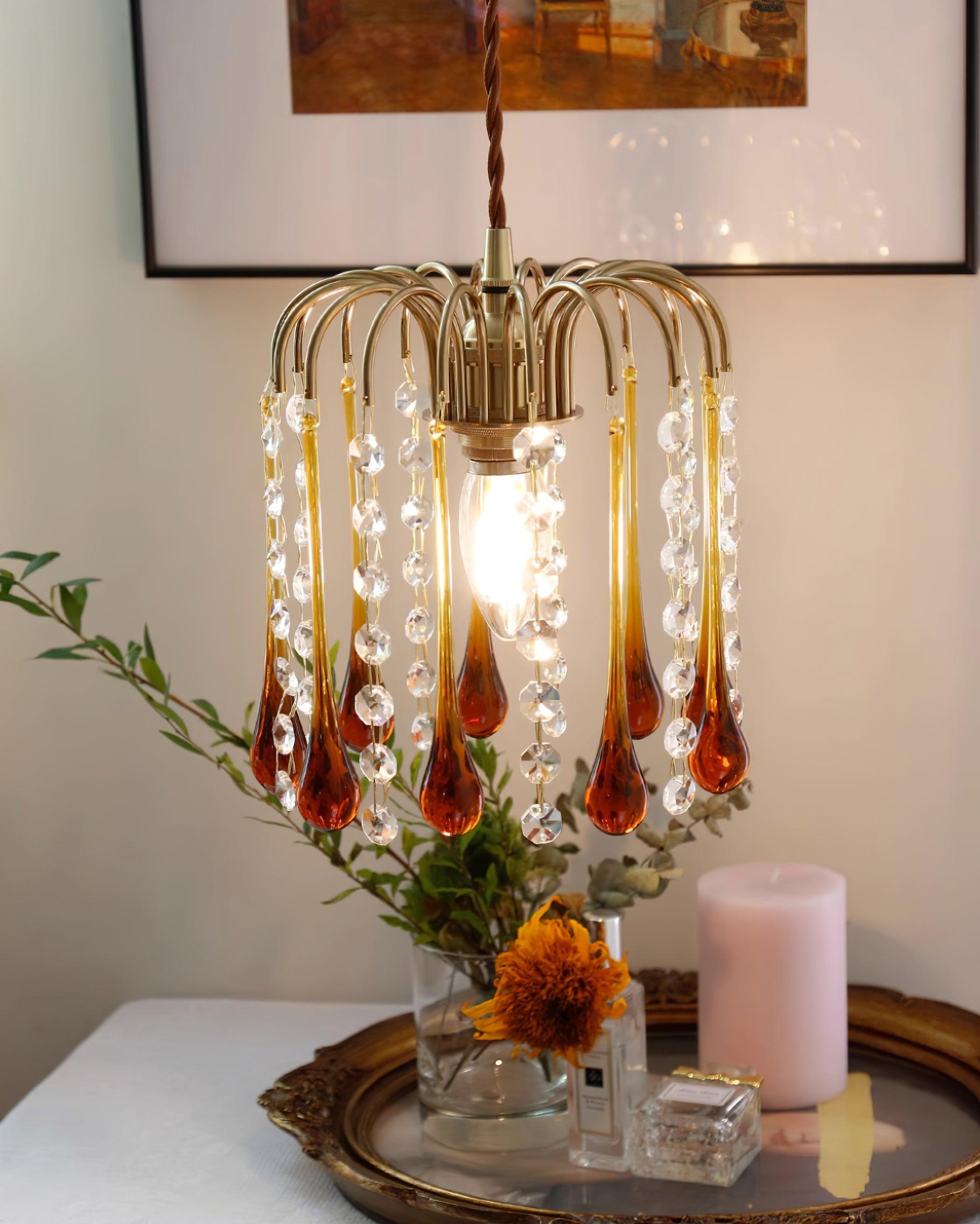 Murano Waterfall Crystal Tier Pendant Light - Letslighting