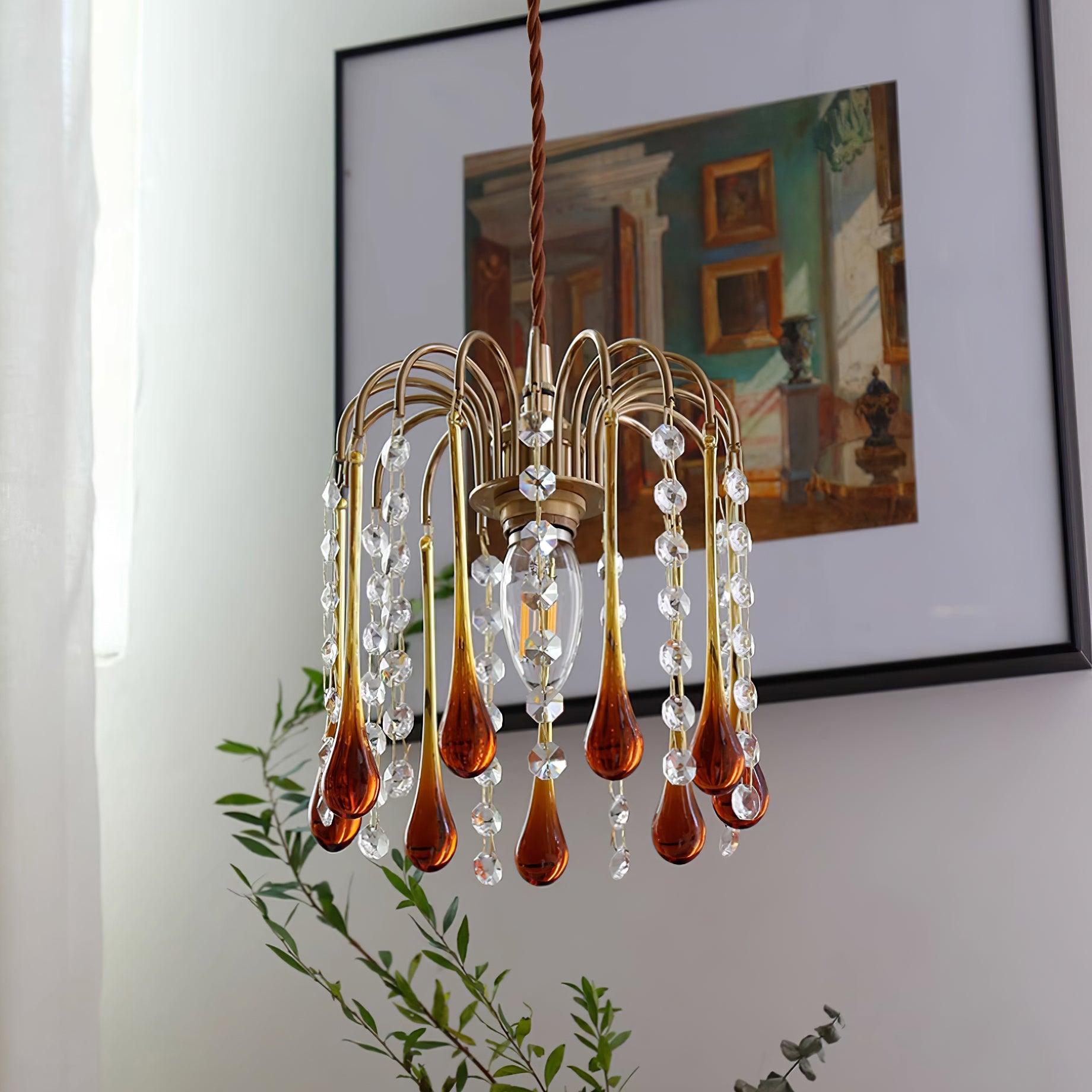 Murano Waterfall Crystal Tier Pendant Light - Letslighting