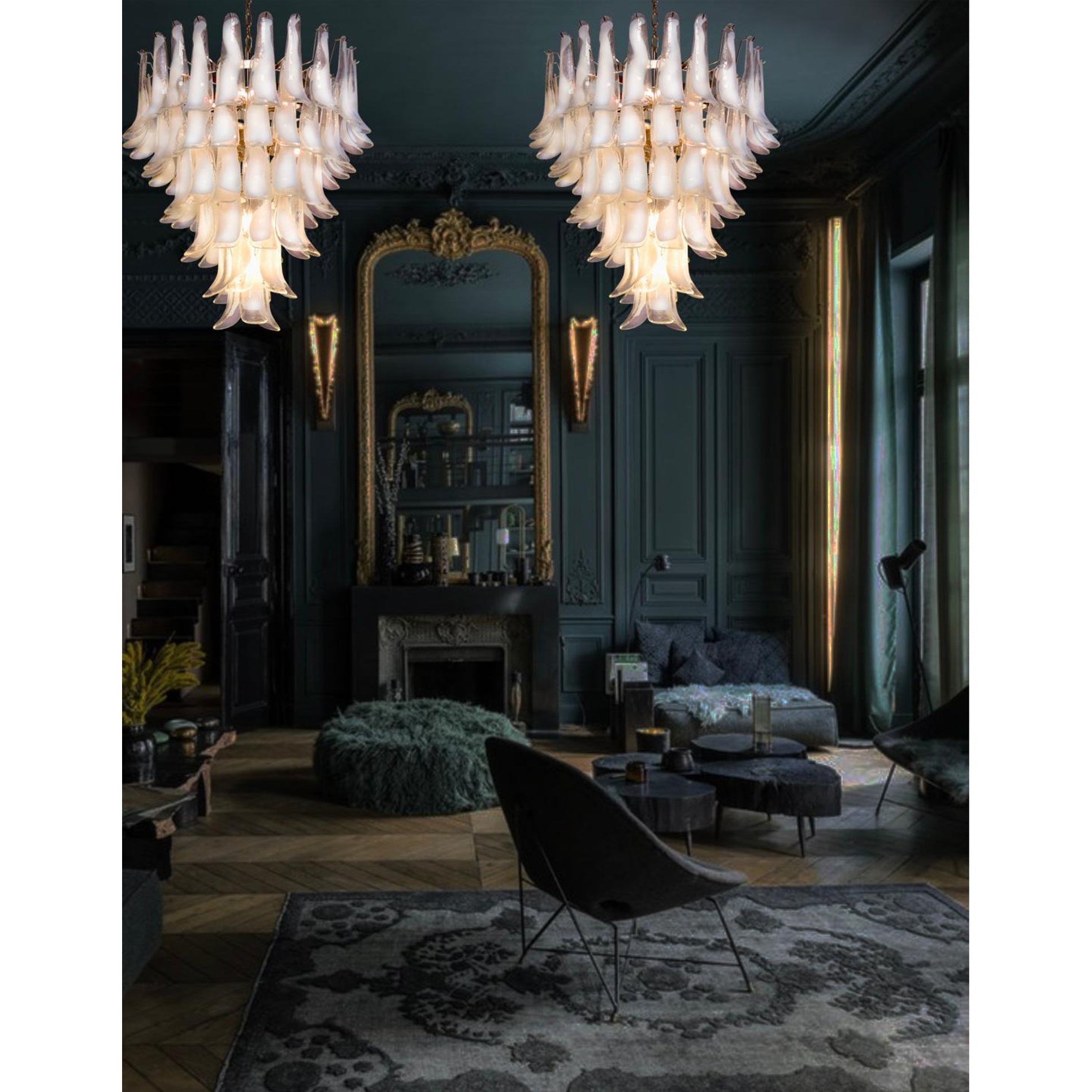 Alsorisra Postmodern Luxury Petal Glass Chandelier - Lamp Copper