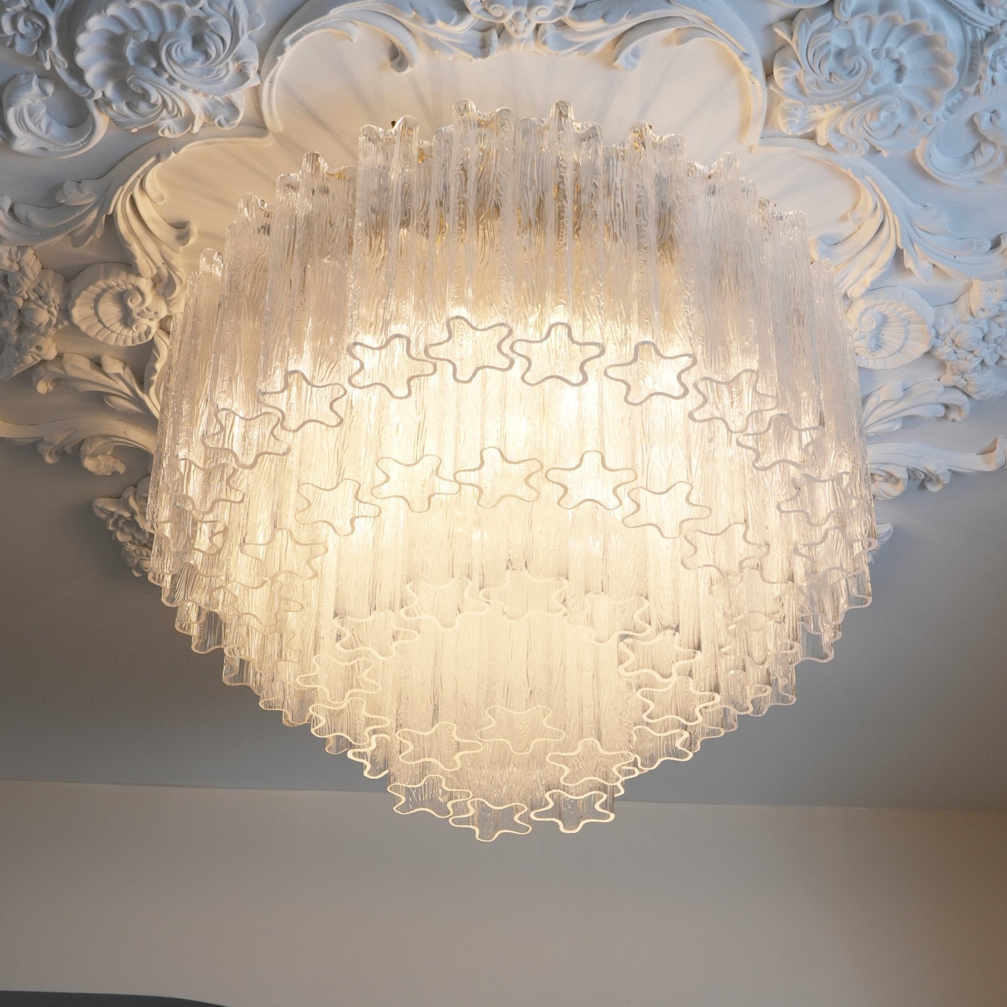 Aurora Ceiling Lamp Murano Pink Glass Vintage - Blowlighting