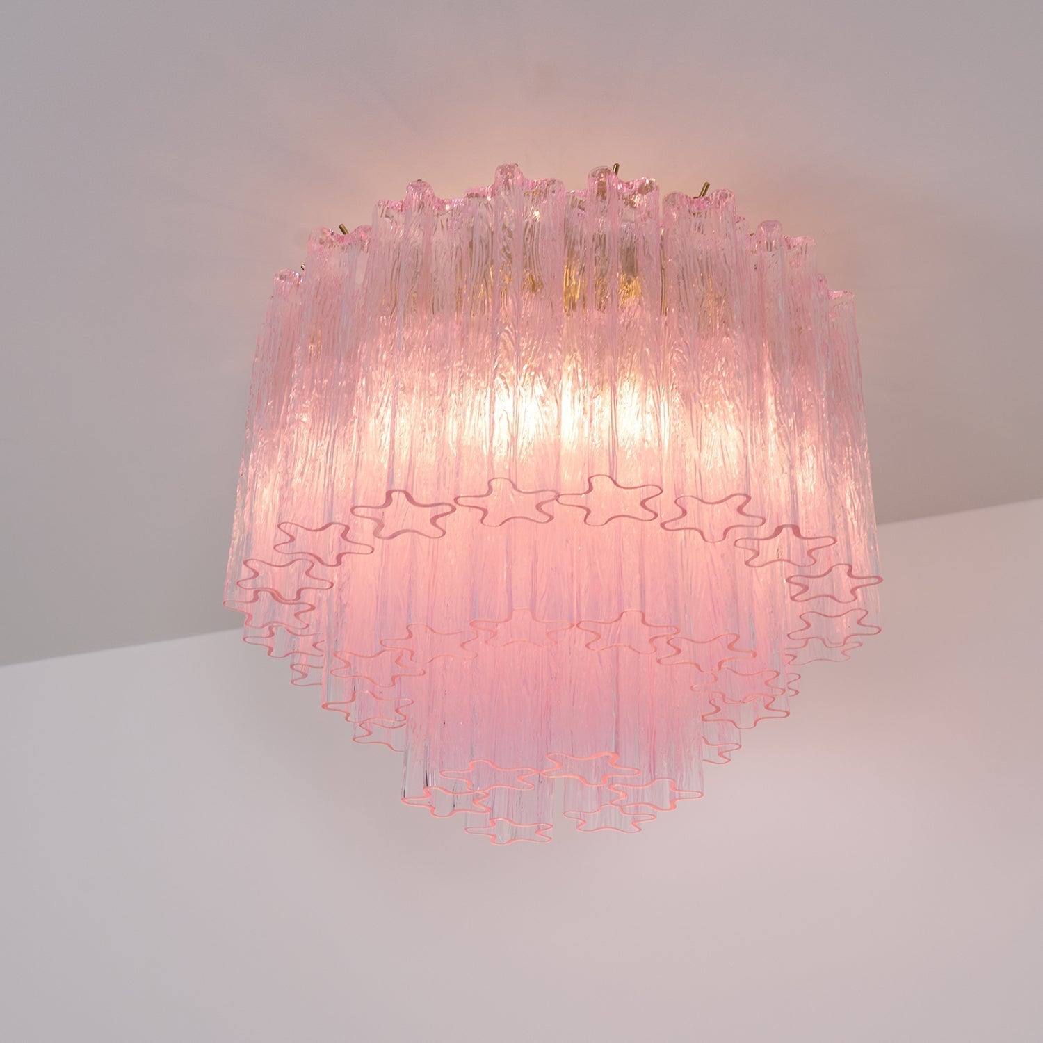 Aurora Ceiling Lamp Murano Pink Glass Vintage - Blowlighting