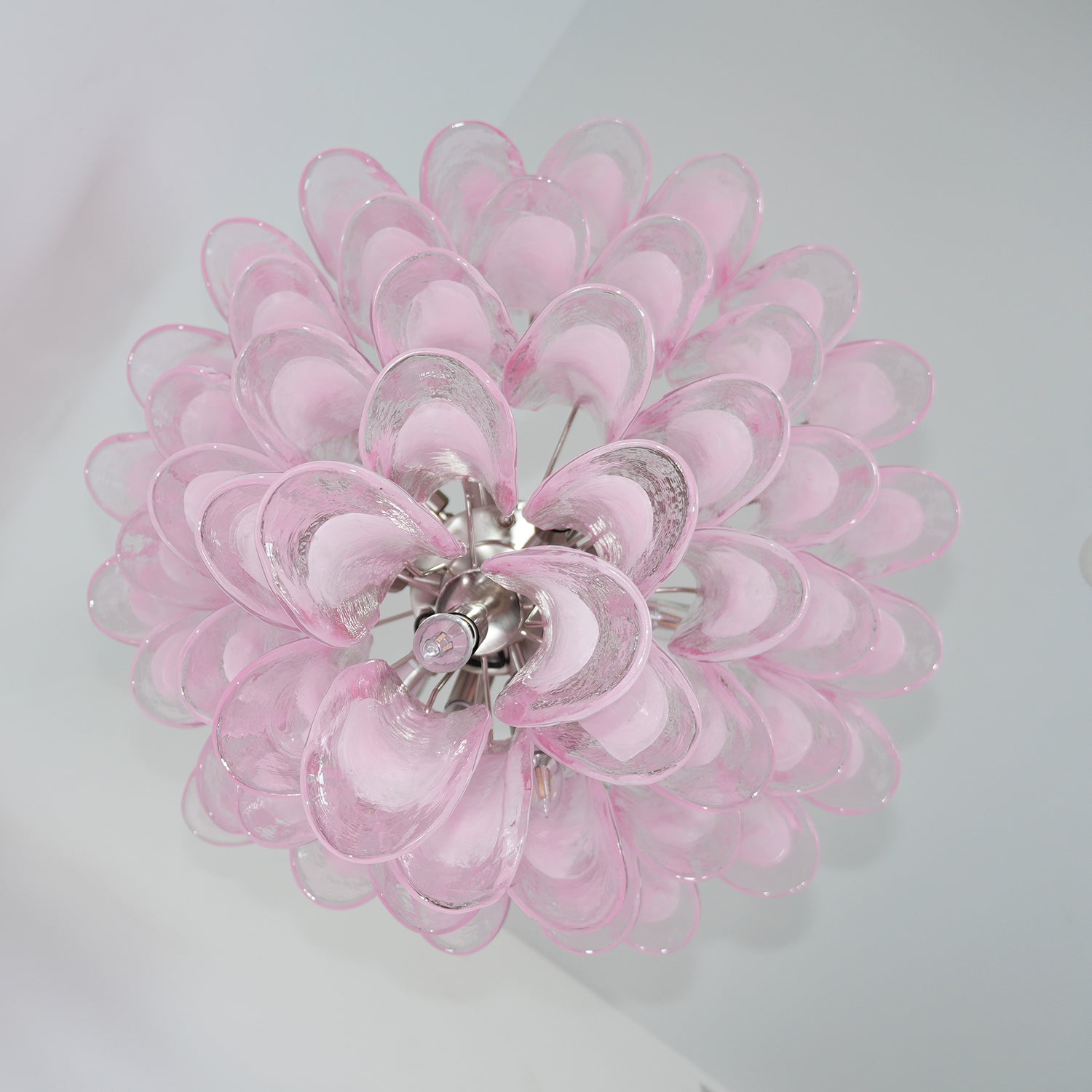 Aurora Chandelier Pink Murano Glass Petals Cascade - Letslighting