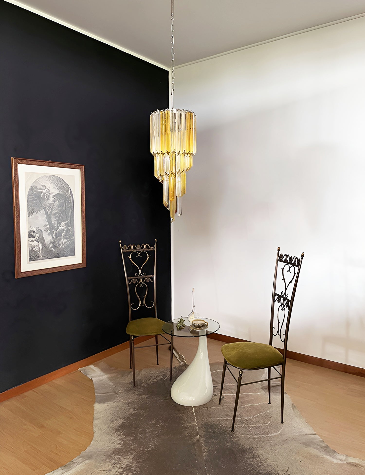 Aurora Chandelier Spiral Pink Prism Tiered - Letslighting