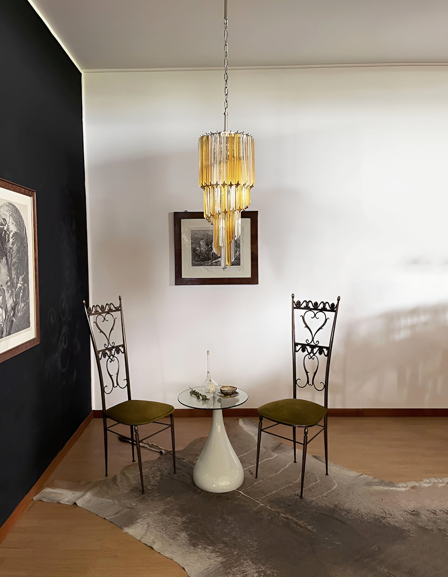 Aurora Chandelier Spiral Pink Prism Tiered - Letslighting