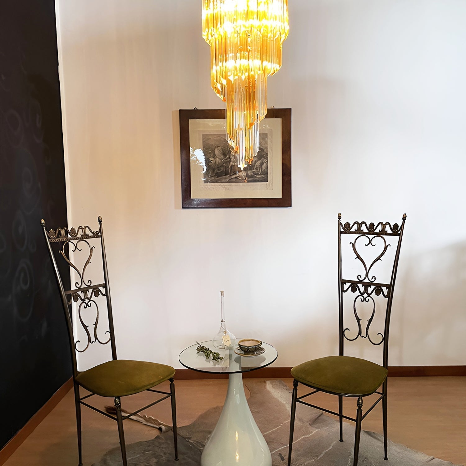 Aurora Chandelier Spiral Pink Prism Tiered - Letslighting