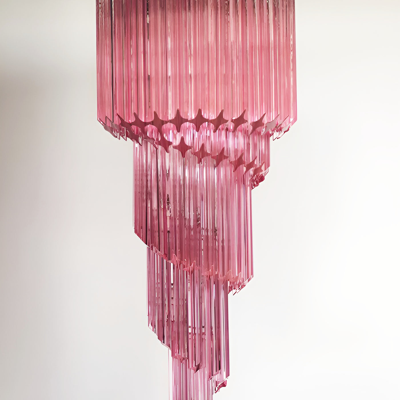 Aurora Chandelier Spiral Pink Prism Tiered - Letslighting