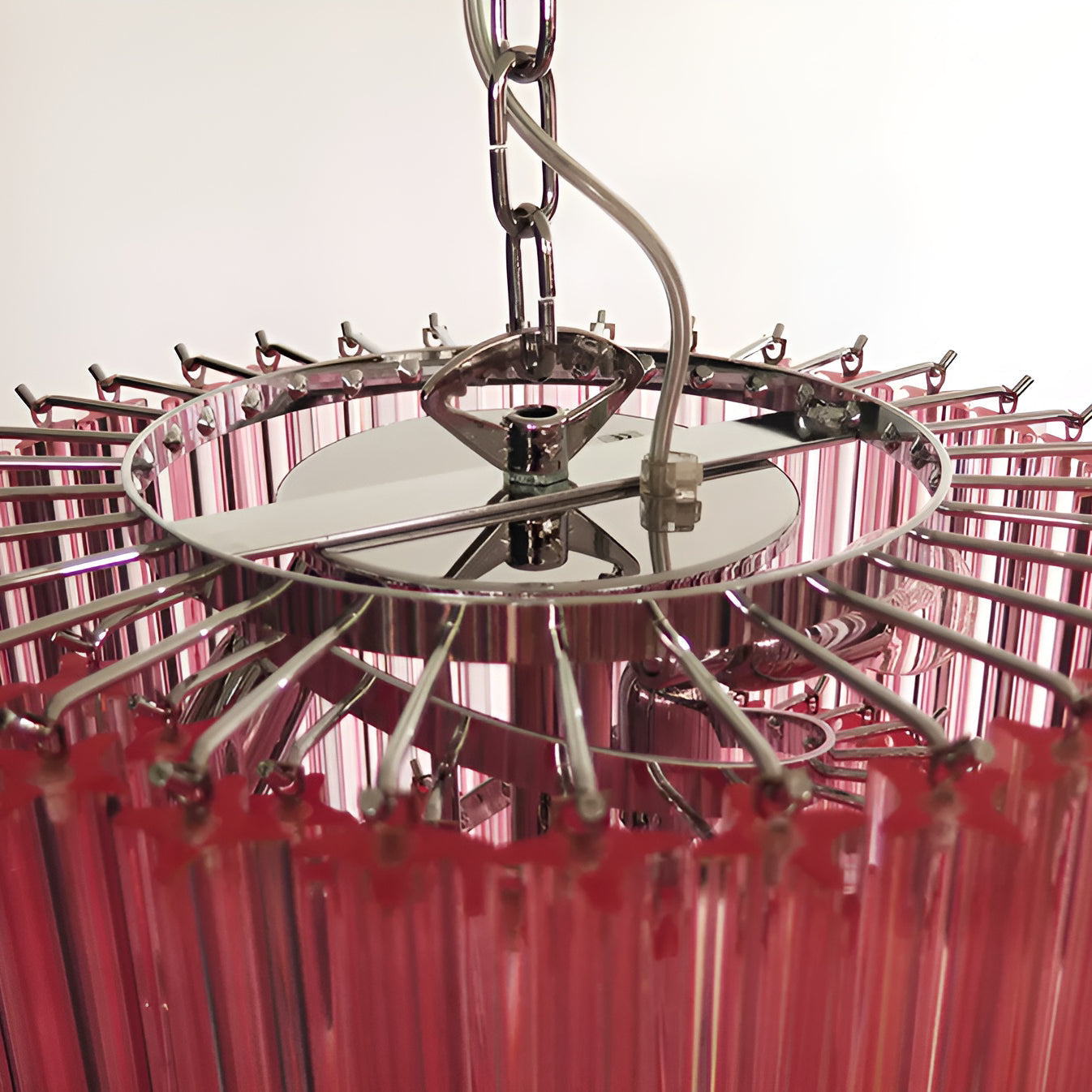 Aurora Chandelier Spiral Pink Prism Tiered - Letslighting