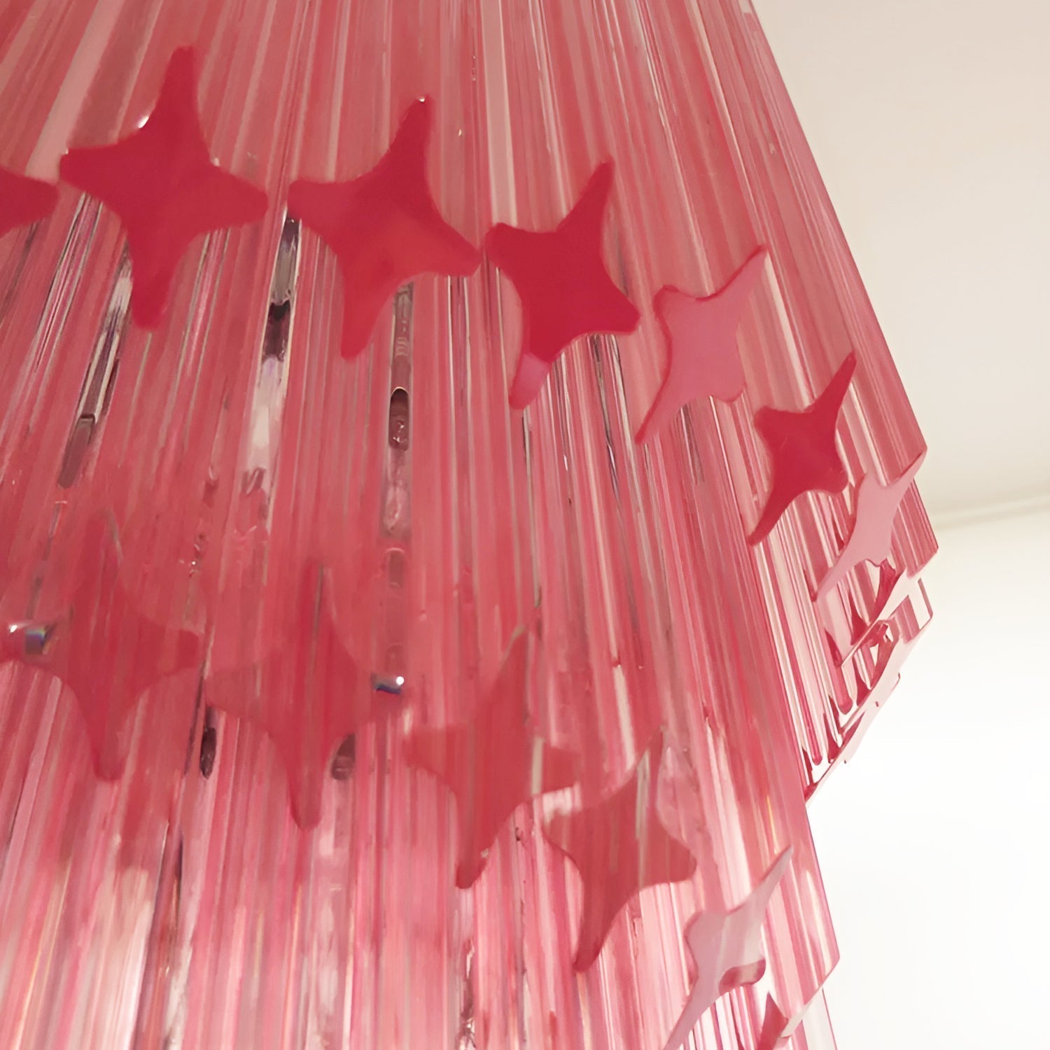Aurora Chandelier Spiral Pink Prism Tiered - Letslighting