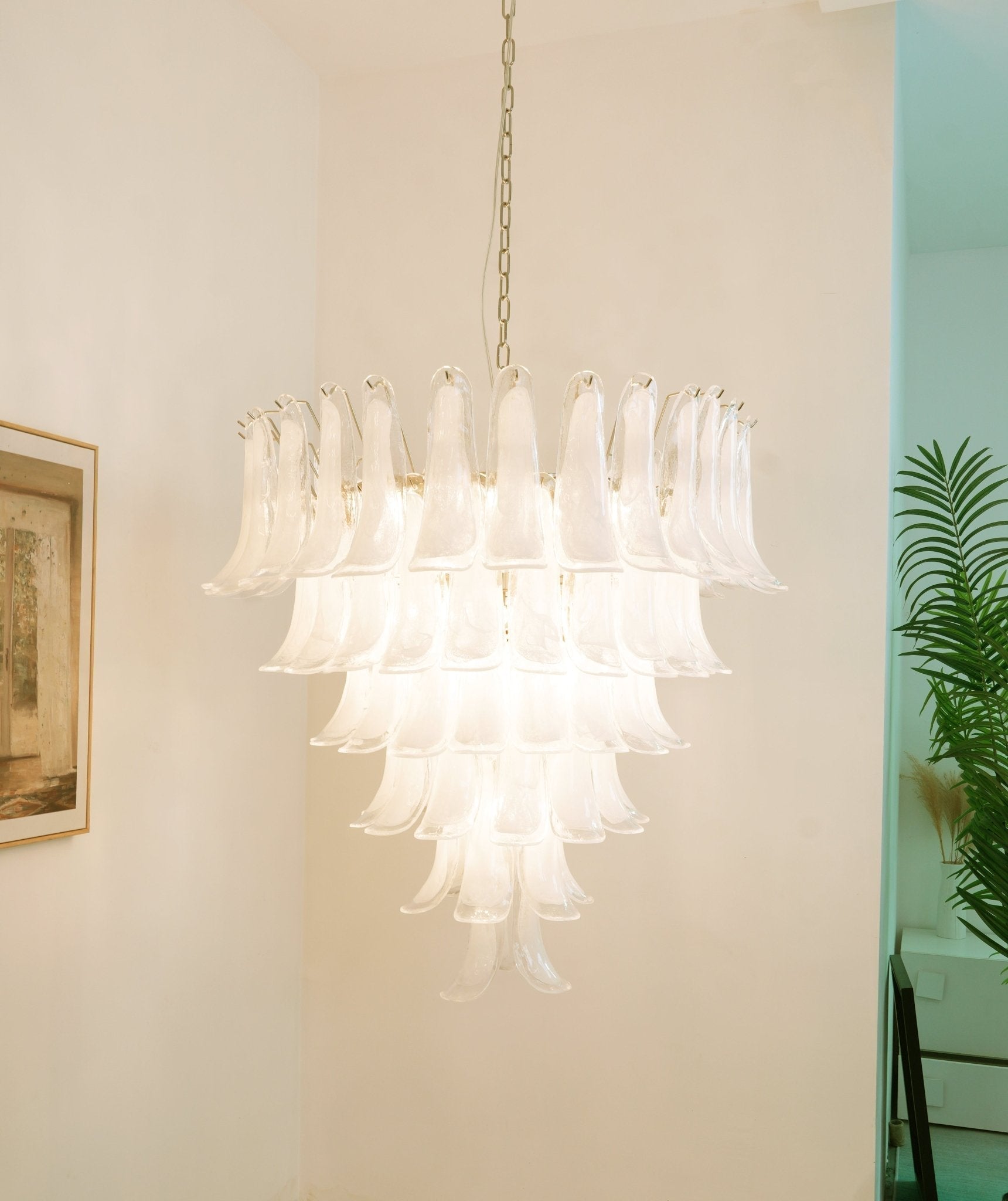 Aurora Chandelier Murano Glass Petals Vintage - Blowlighting