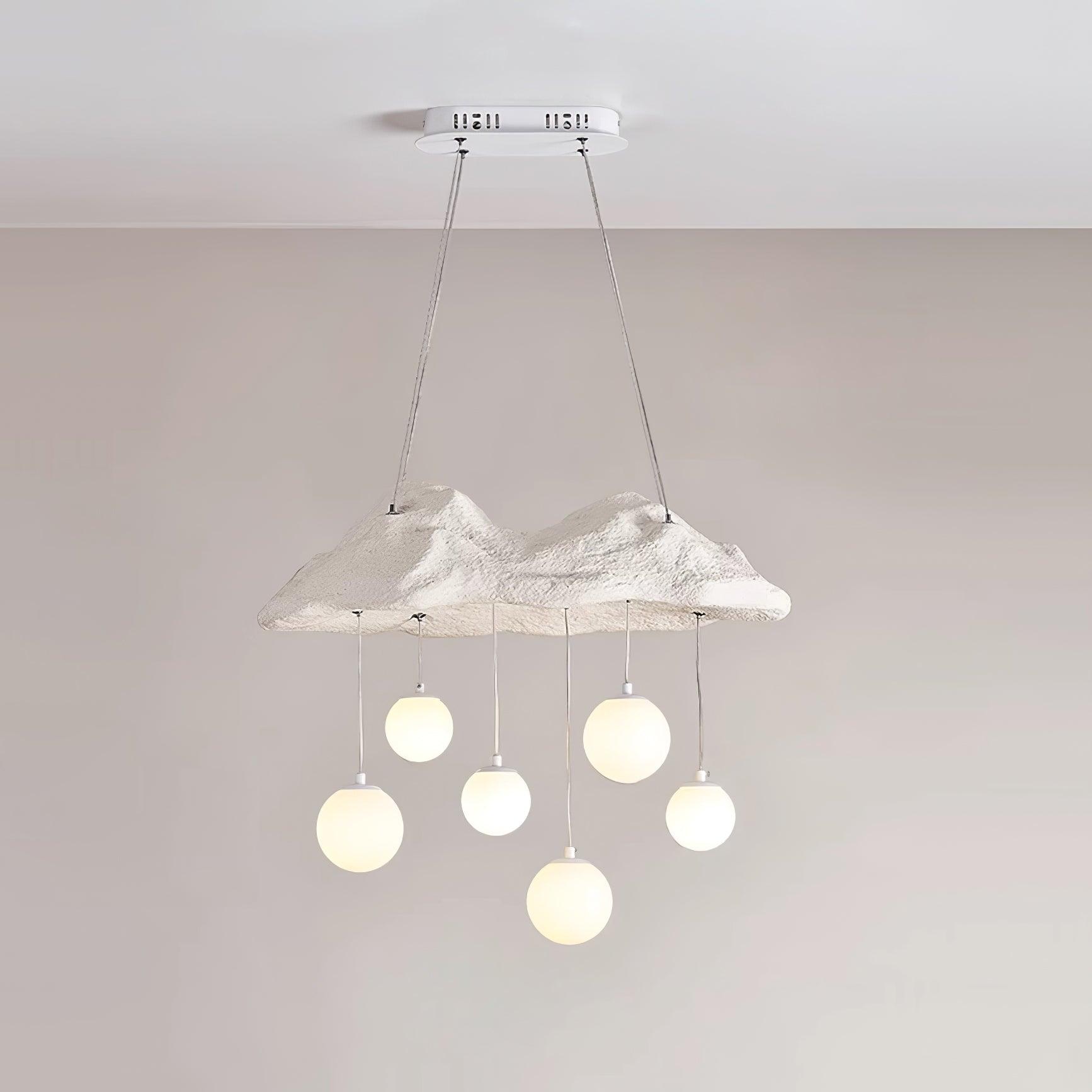 Mushroom Cloud Chandelier Perforated Canopy Globes - Letslighting