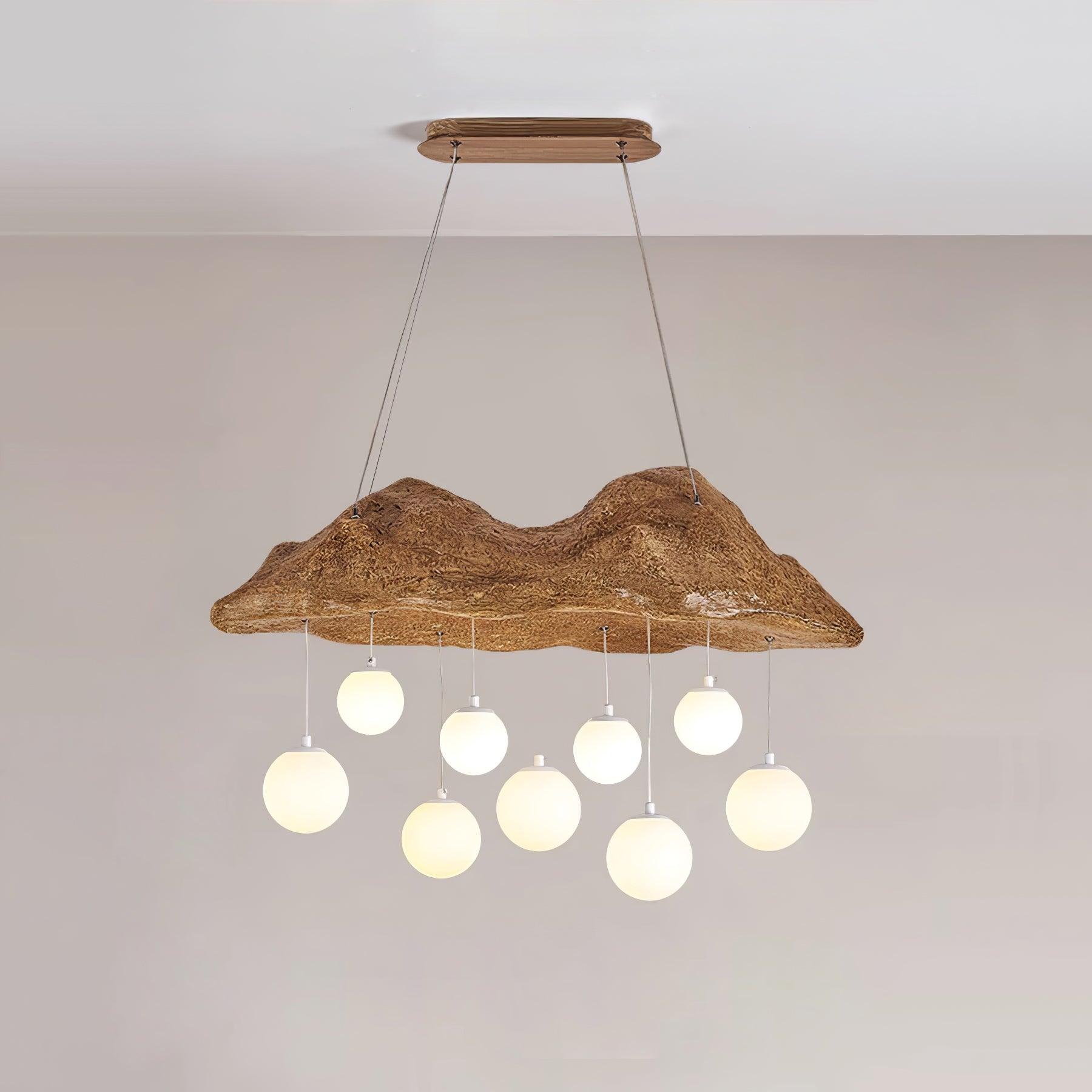 Mushroom Cloud Chandelier Perforated Canopy Globes - Letslighting