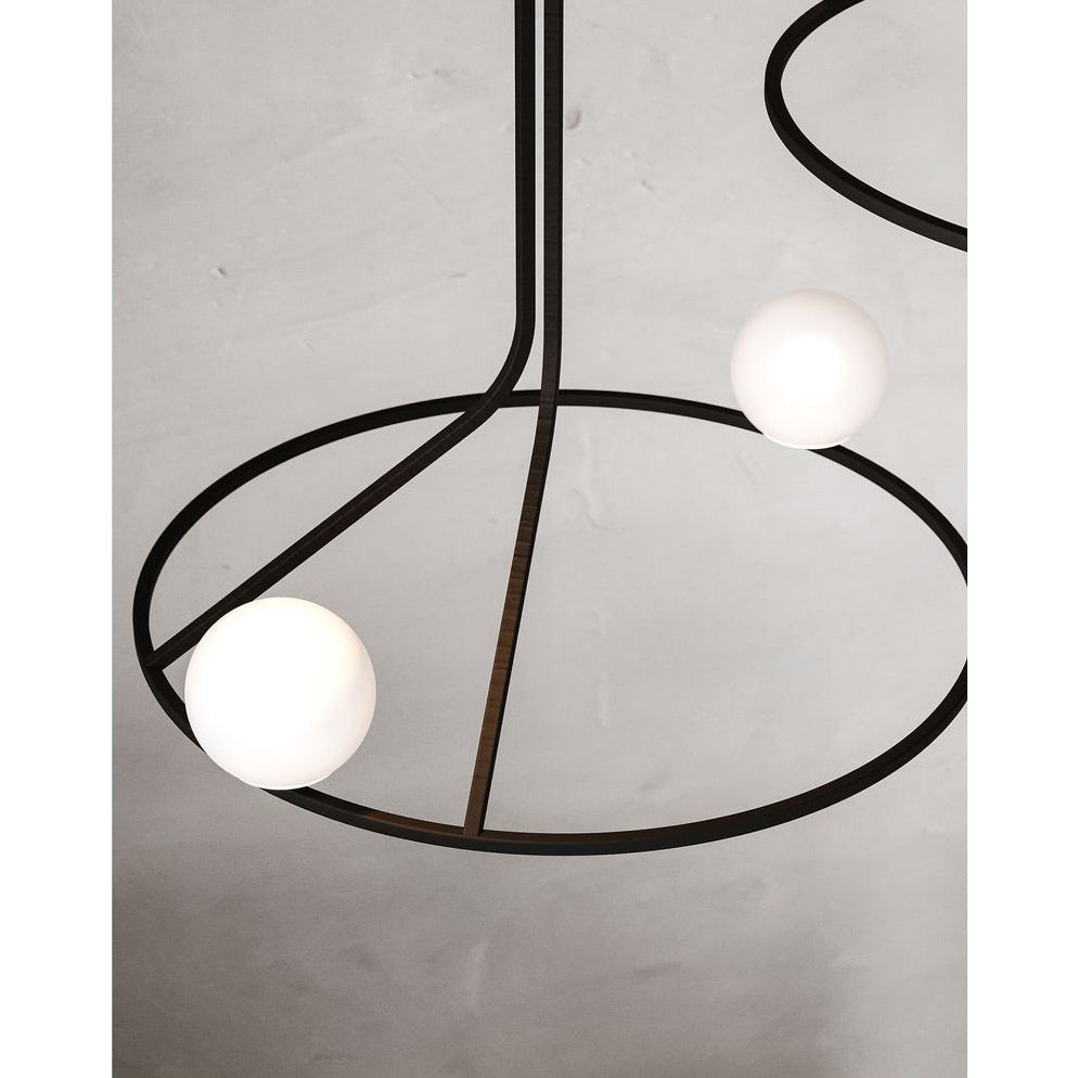 Ilthael Modern Minimalist Brass Glass Chandelier - Lamp Copper