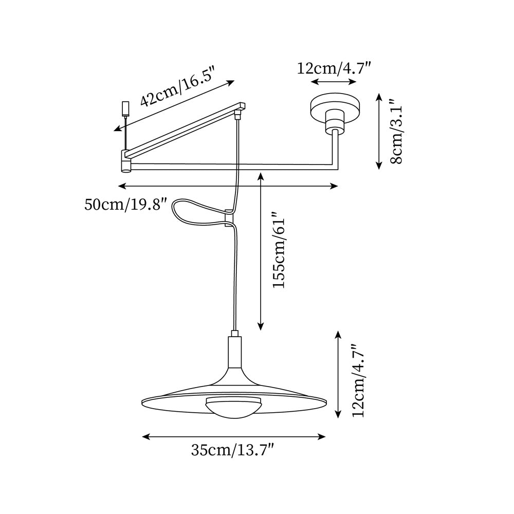 Veylo Adjustable Swing Arm Pendant Light - Letslighting