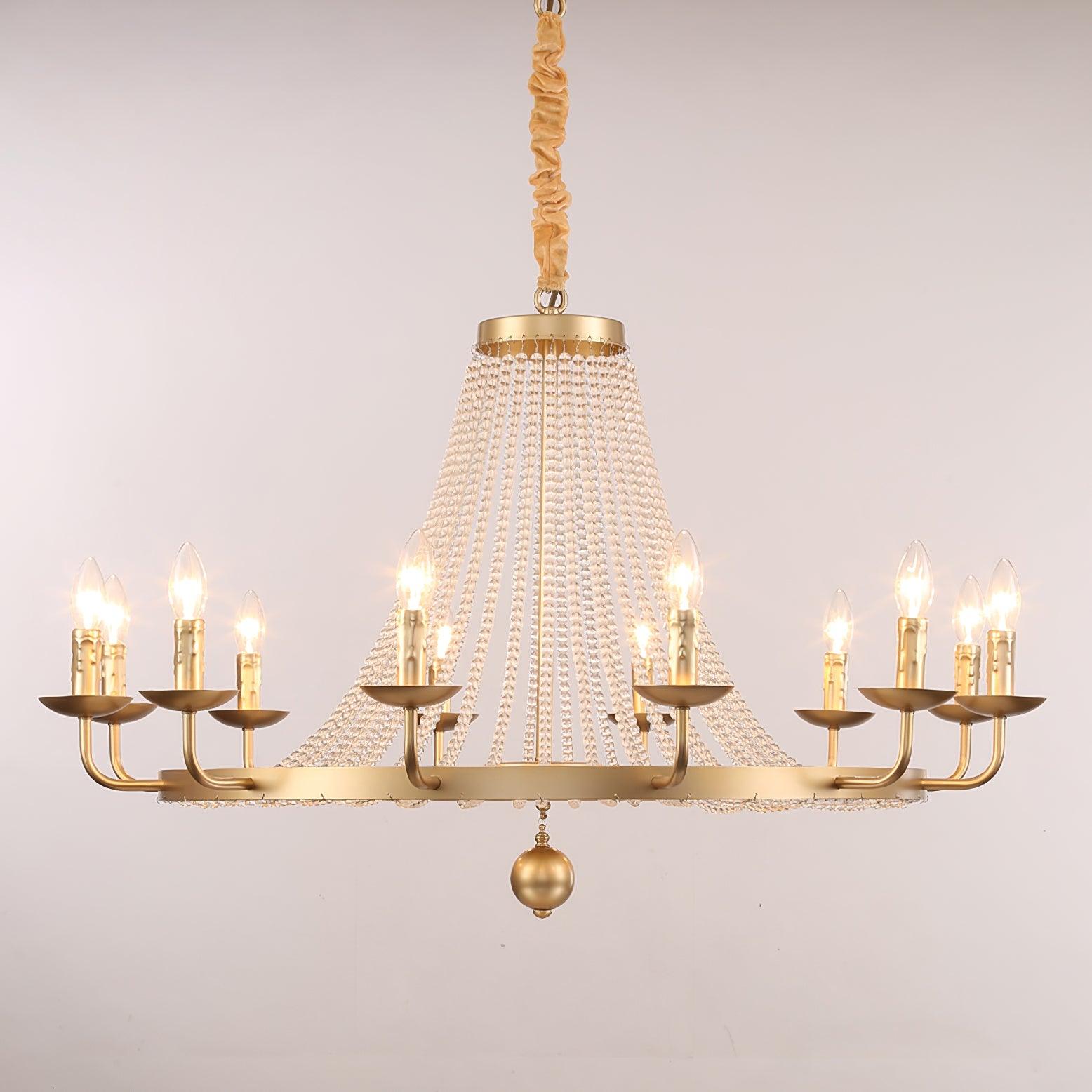 Naples Chandelier Crystal Bead Rustic White Gray Regal - Letslighting