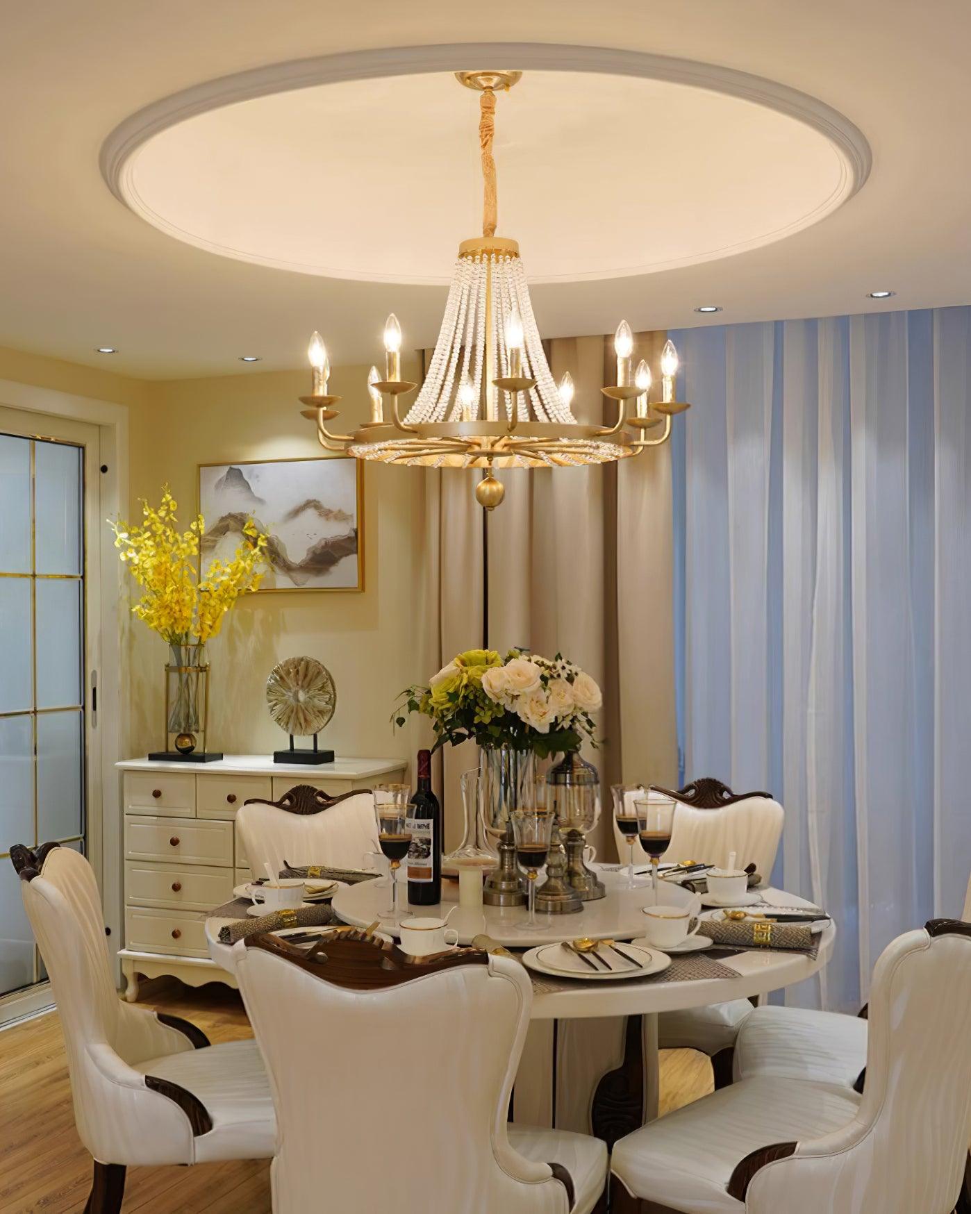 Naples Chandelier Crystal Bead Rustic White Gray Regal - Letslighting
