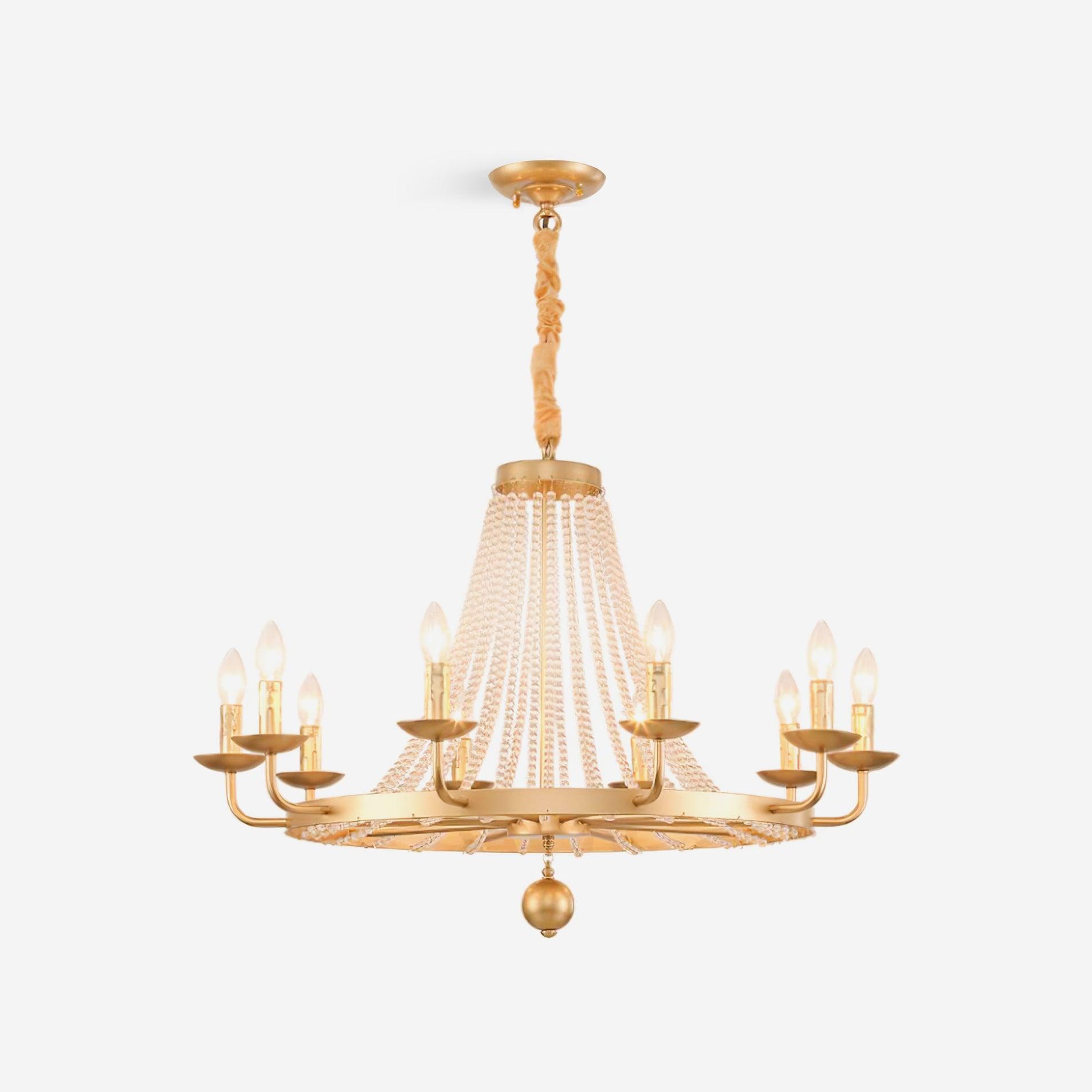 Naples Chandelier Crystal Bead Rustic White Gray Regal - Letslighting
