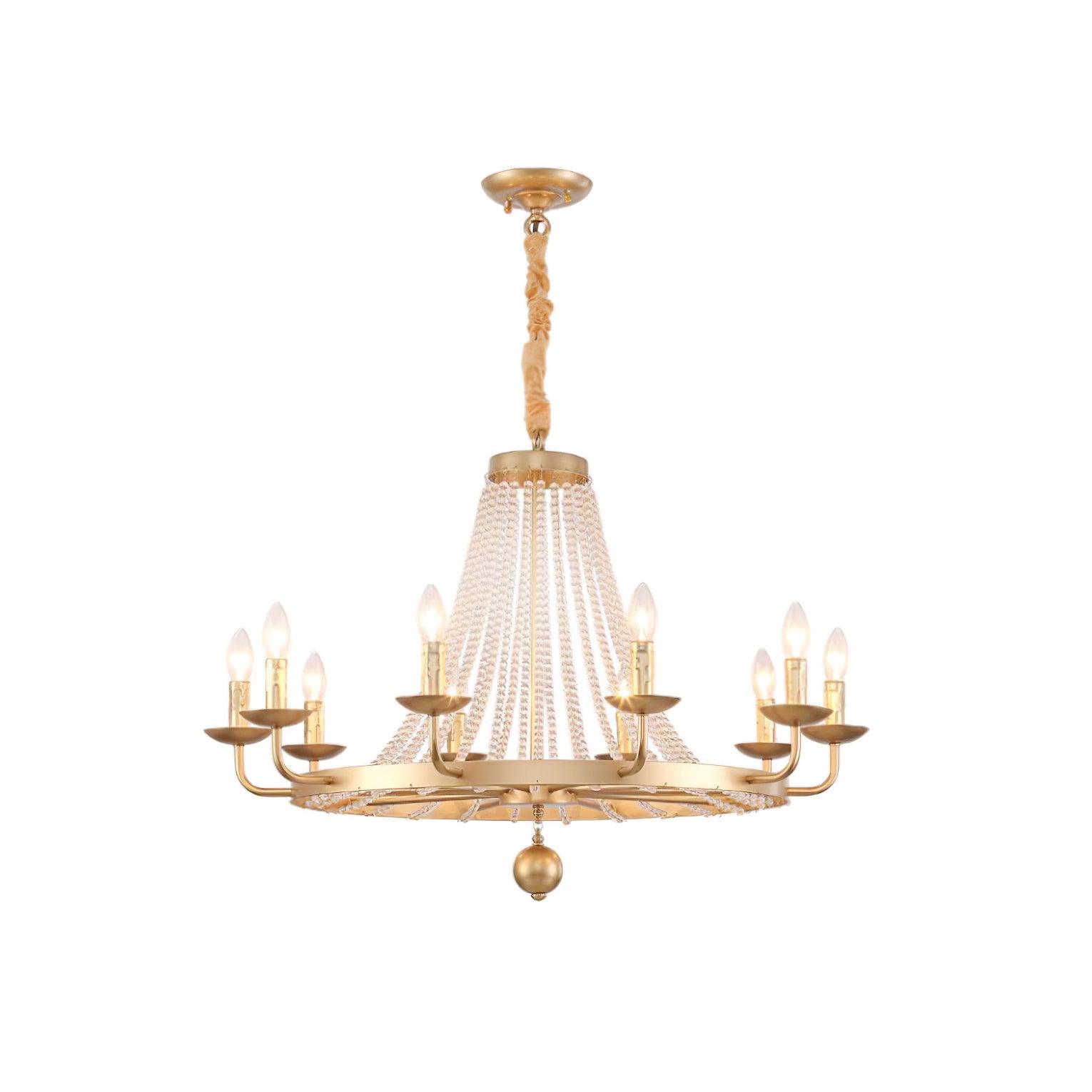 Naples Chandelier Crystal Bead Rustic White Gray Regal - Letslighting