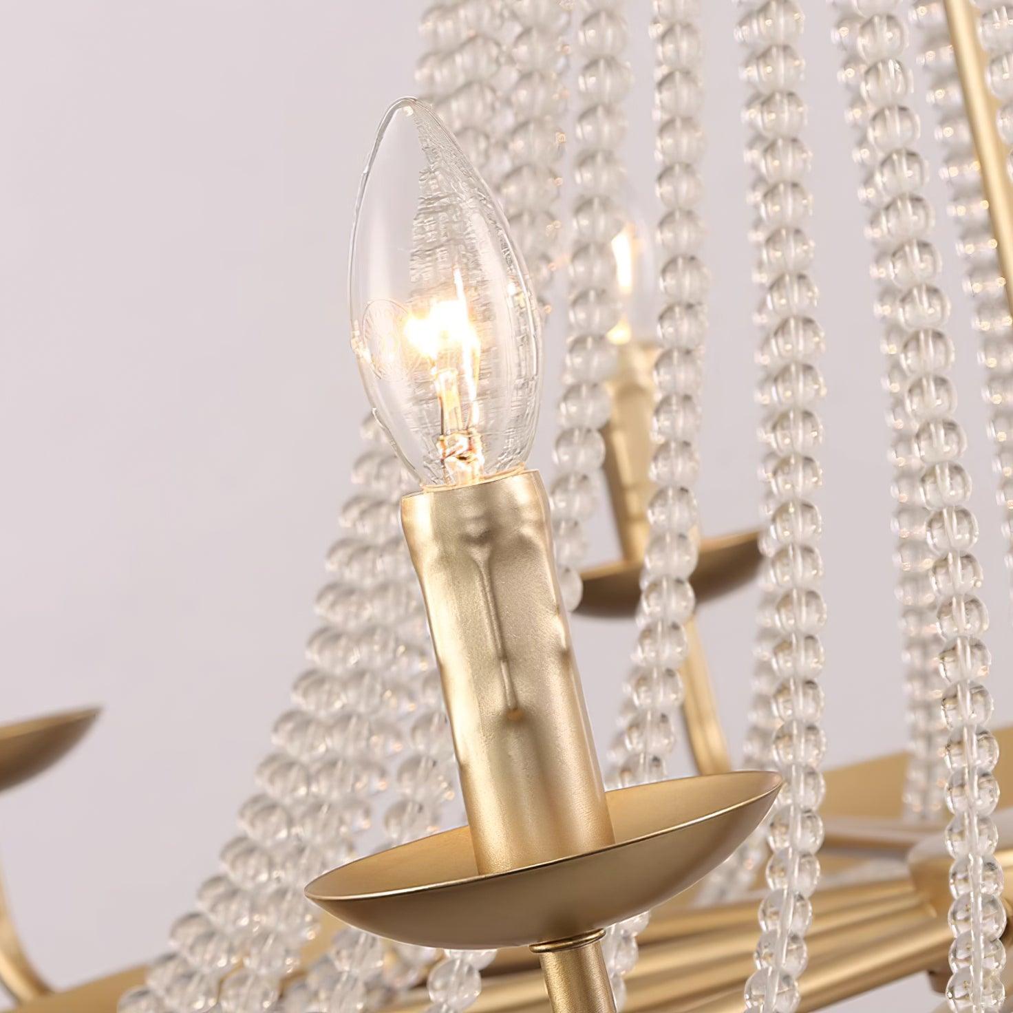 Naples Chandelier Crystal Bead Rustic White Gray Regal - Letslighting