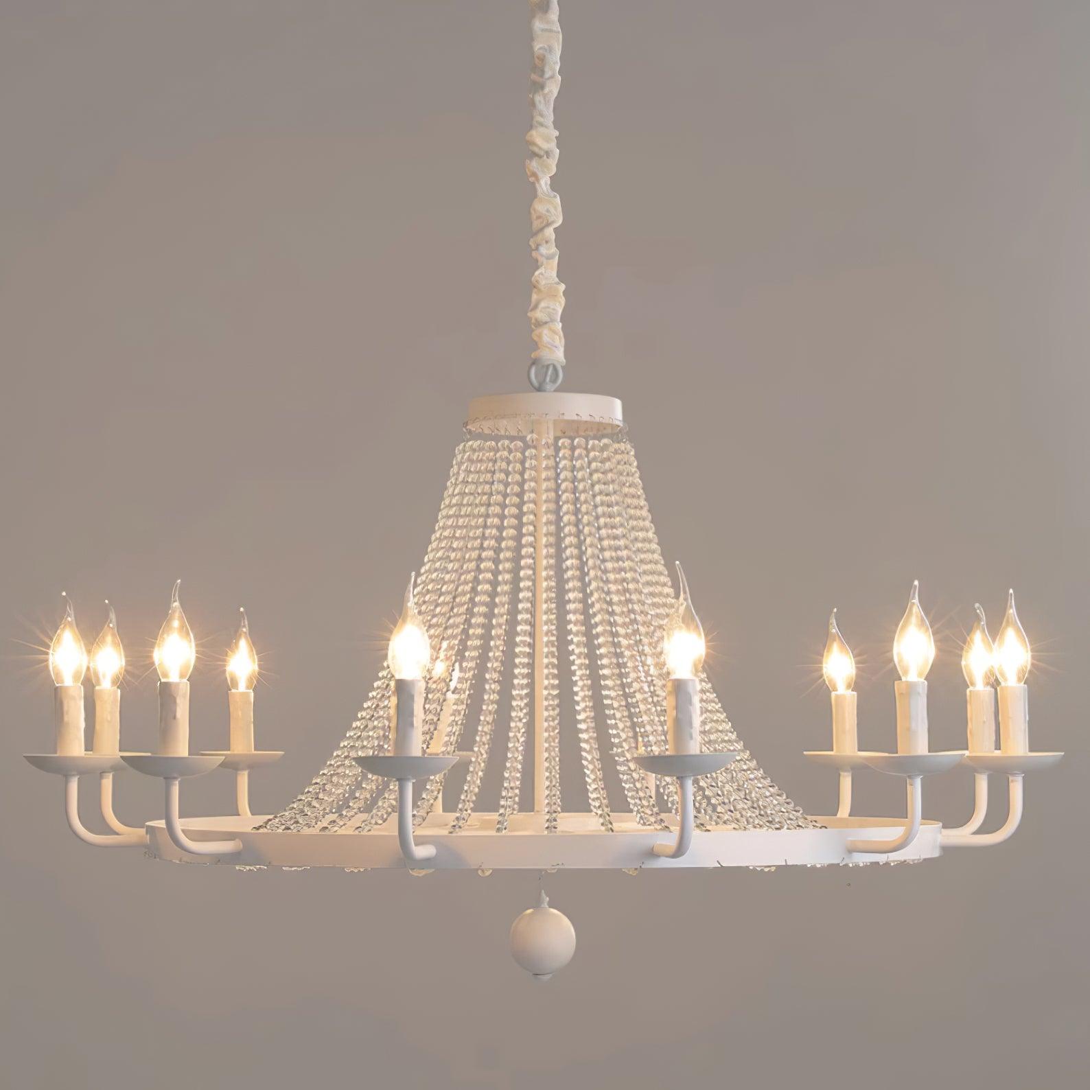 Naples Chandelier Crystal Bead Rustic White Gray Regal - Letslighting