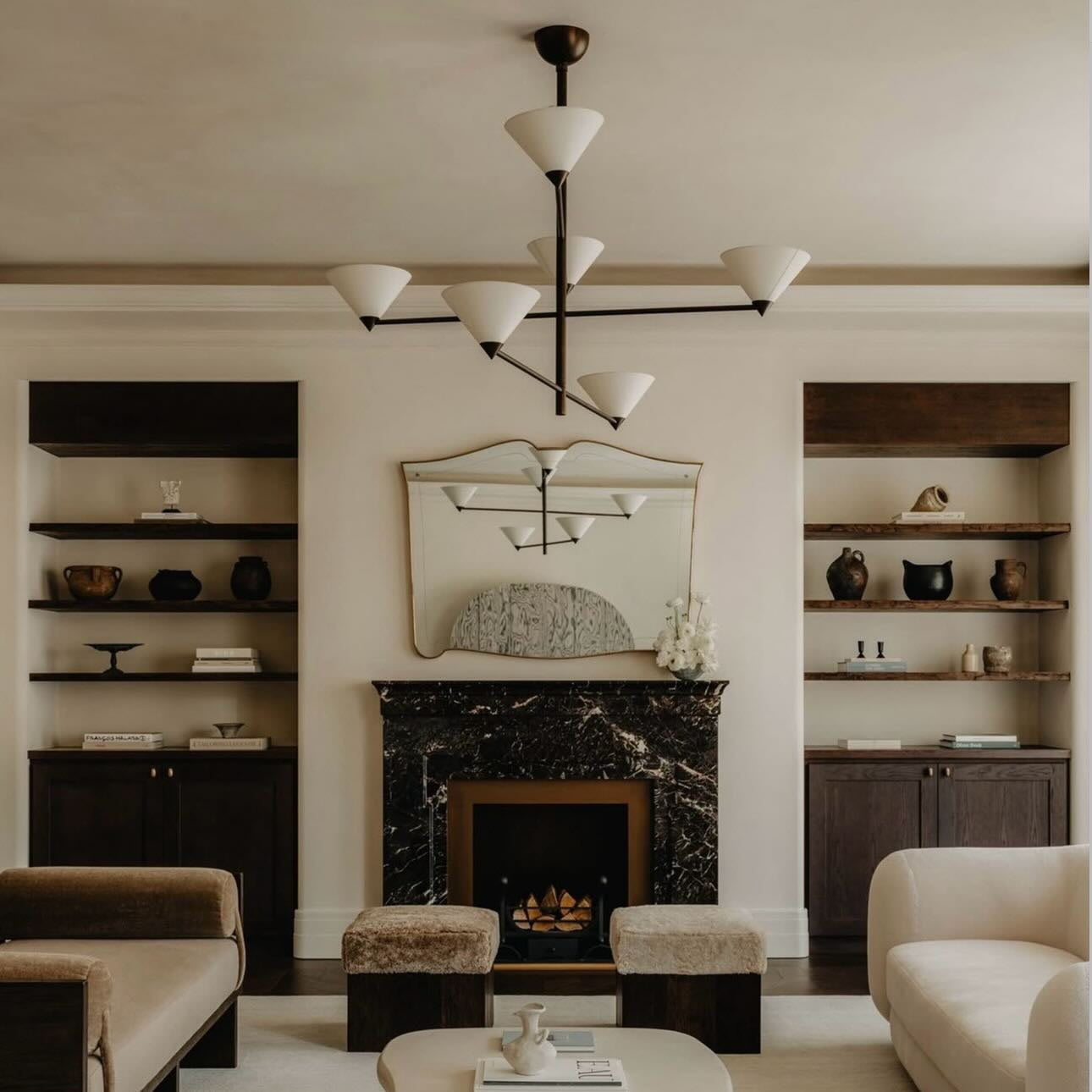 Eurmira Premium Elegance Modern Black Fabric Chandelier - Lamp Copper