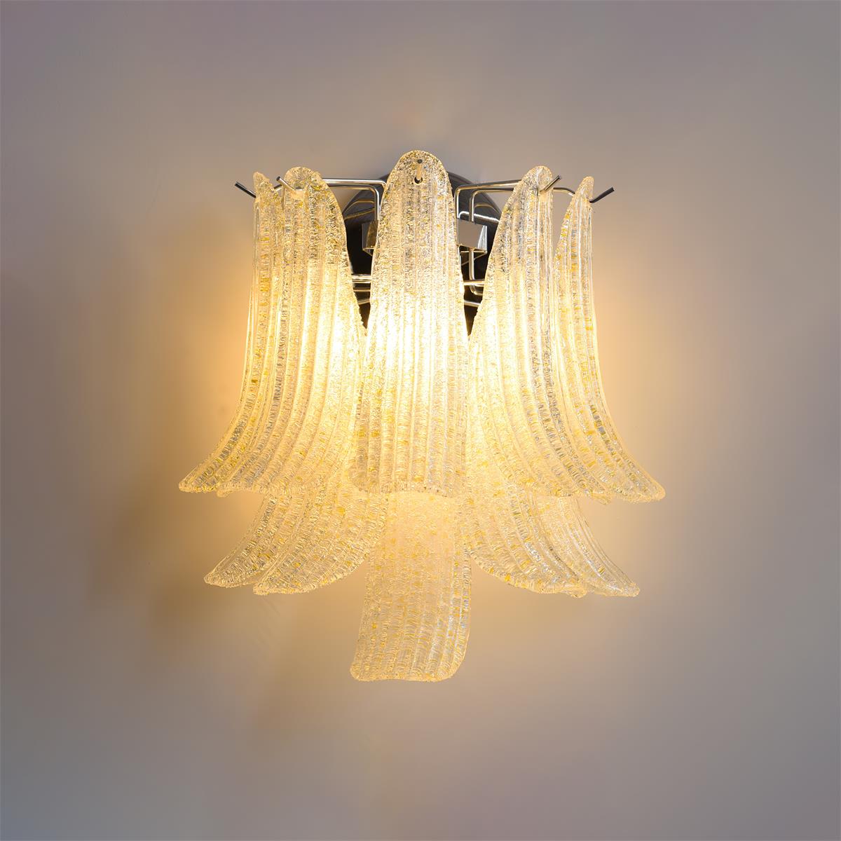 Nason Wall Lamp Textured Glass Petal Motif - Letslighting