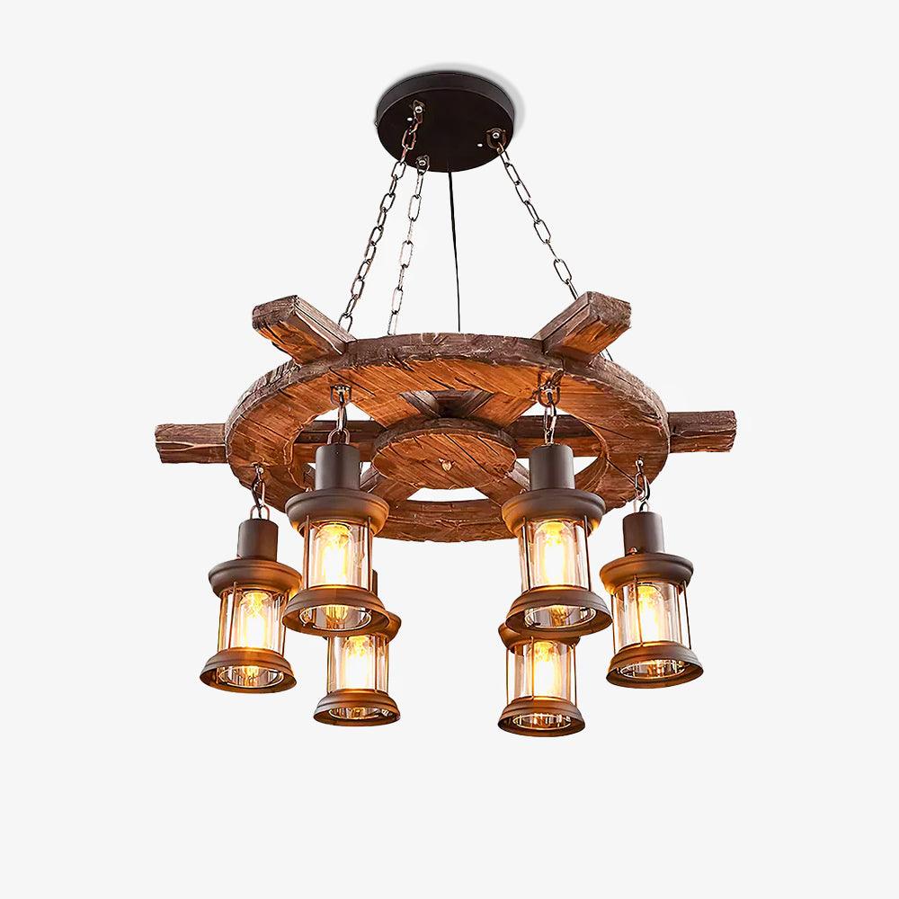 Aurzorir Vintage Wood Chandelier - Letslighting