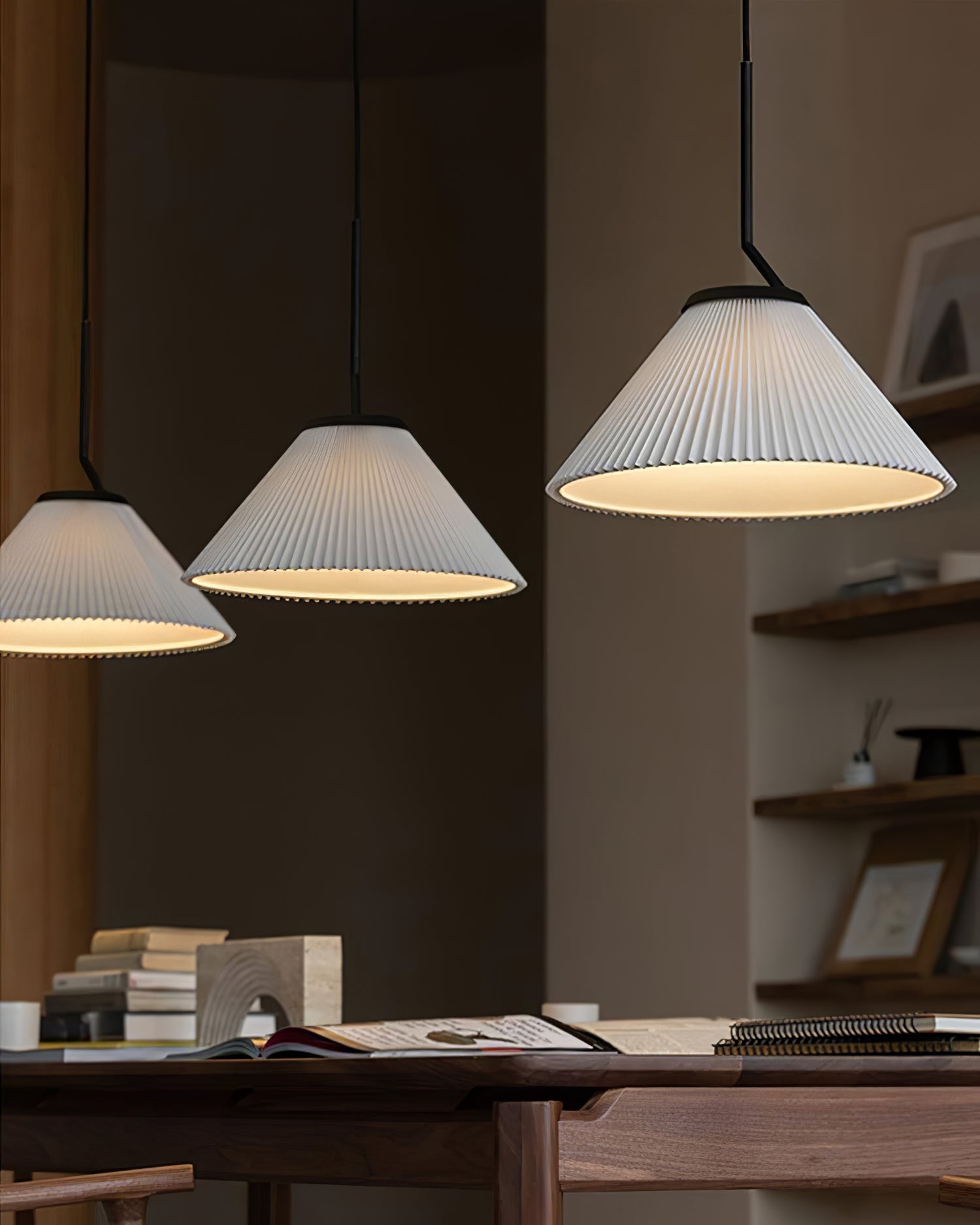 Nebra Pleated Pendant Lamp Fabric Minimalist - Letslighting