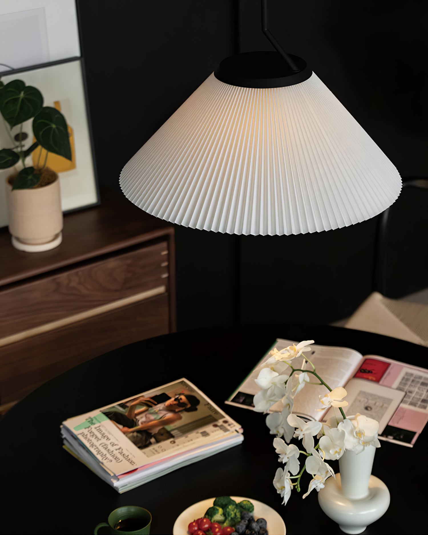 Nebra Pleated Pendant Lamp Fabric Minimalist - Letslighting