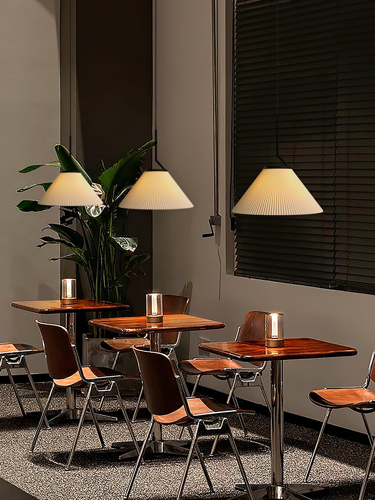Nebra Pleated Pendant Lamp Fabric Minimalist - Letslighting
