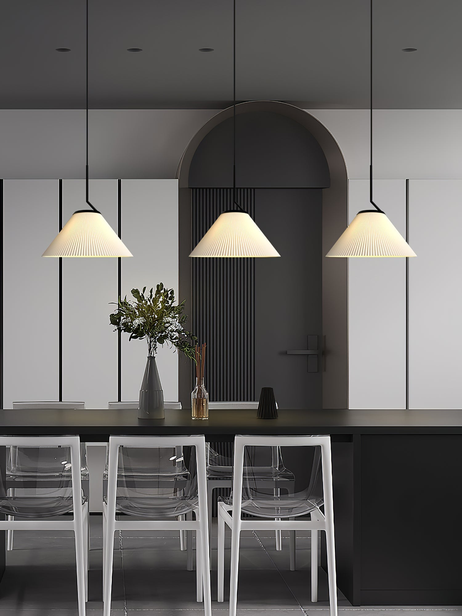 Nebra Pleated Pendant Lamp Fabric Minimalist - Letslighting