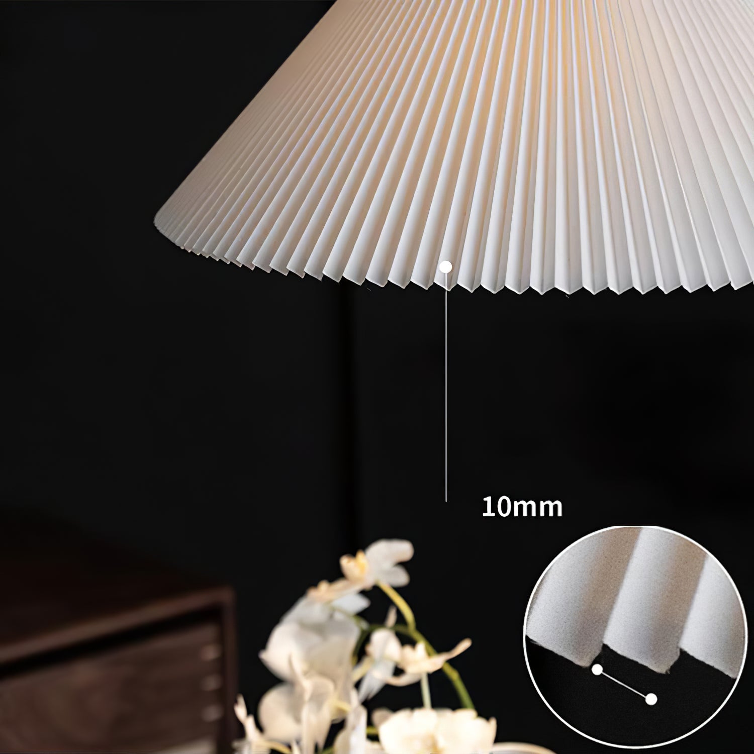 Nebra Pleated Pendant Lamp Fabric Minimalist - Letslighting