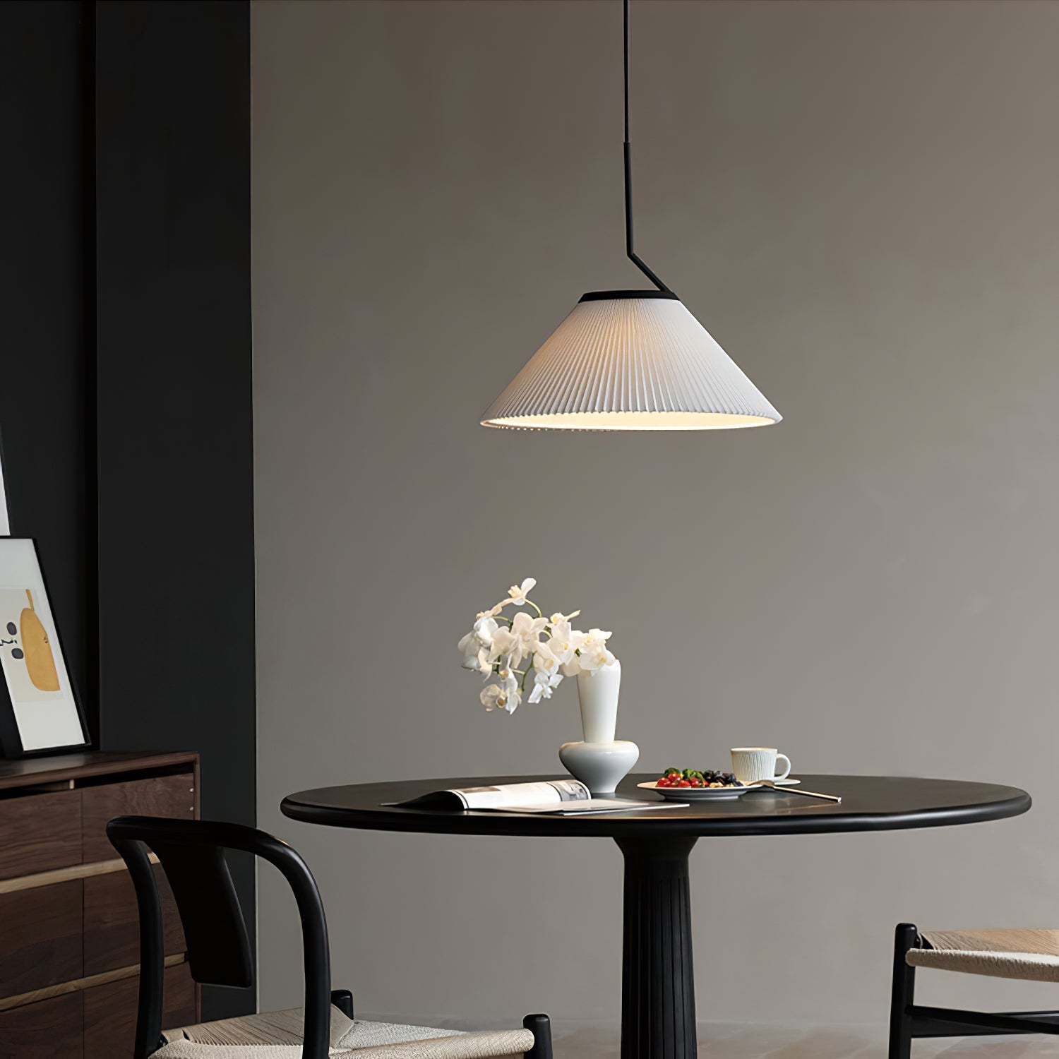 Nebra Pleated Pendant Lamp Fabric Minimalist - Letslighting